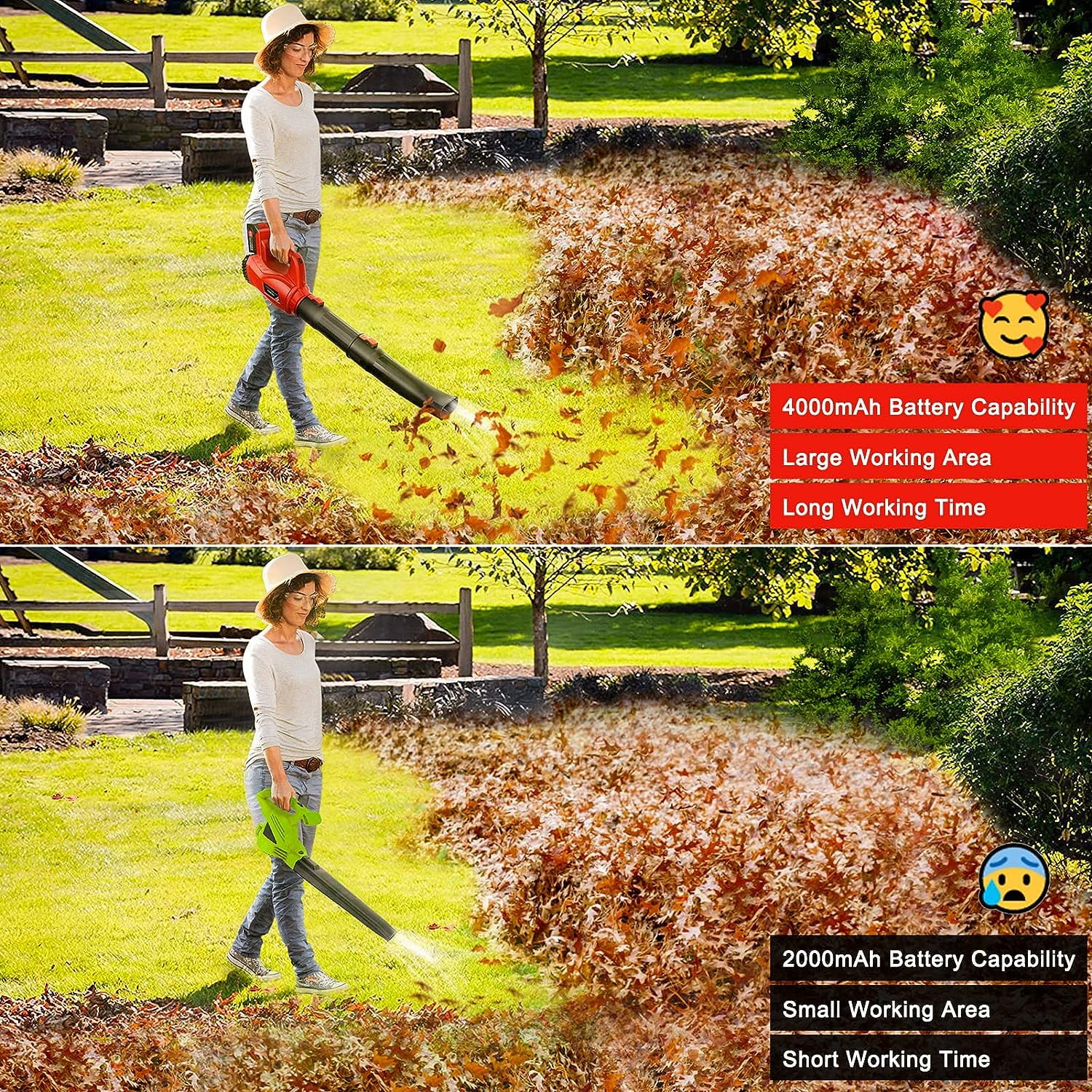 Cordless Leaf Blower with 4.0Ah Battery and Charger, Tanbaby 21V 180MPH 320CFM Electric Leaf Blower, for Blowing Leaf , Dust , Snow Debris , Yard , Work Around The House