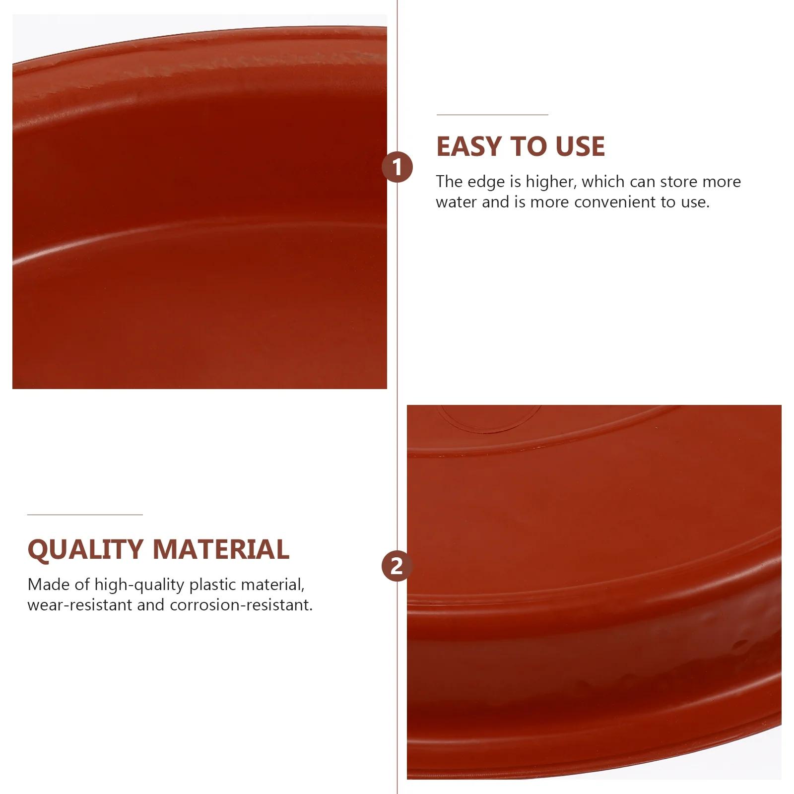 Gongxipen 5pcs Plastic Flowerpot Trays Flowerpot Baseplates Oval Plant Pot Trays Red