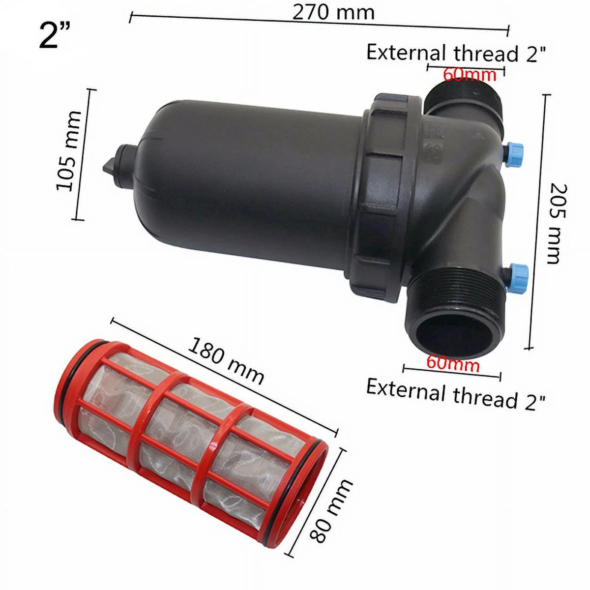 1.25" 1.5" 2" 120 Mesh Screen Filter Sprayer Filter Garden Drip Irrigation Filter Watering Kits for Agriculture Garden Yard 1 Pc