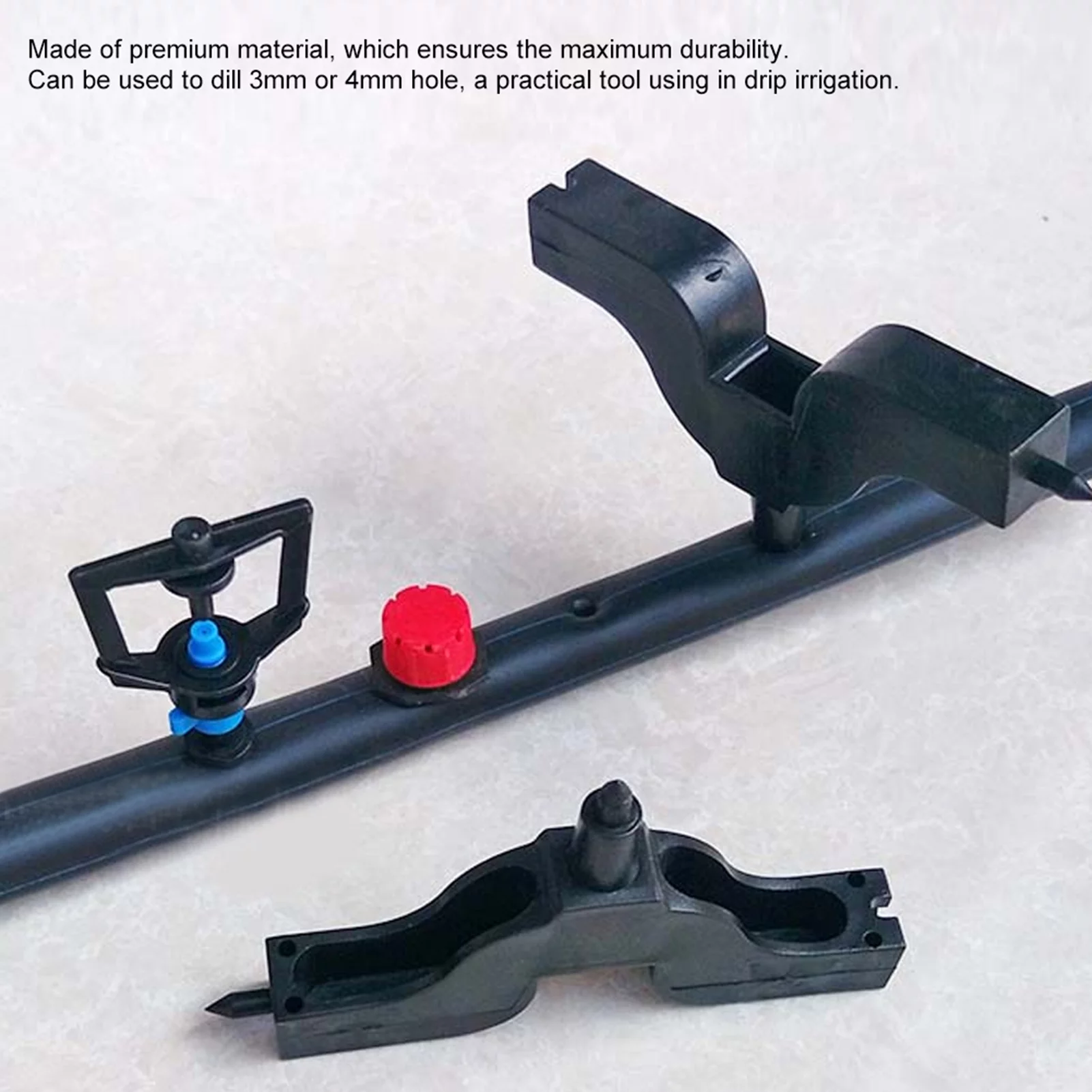 YUMILI Hose Hole Drilling Tool, Bull-Head Garden Drip Irrigation Drill Punching Drilling Tool Watering System Tools Lawn Garden Supplies Black