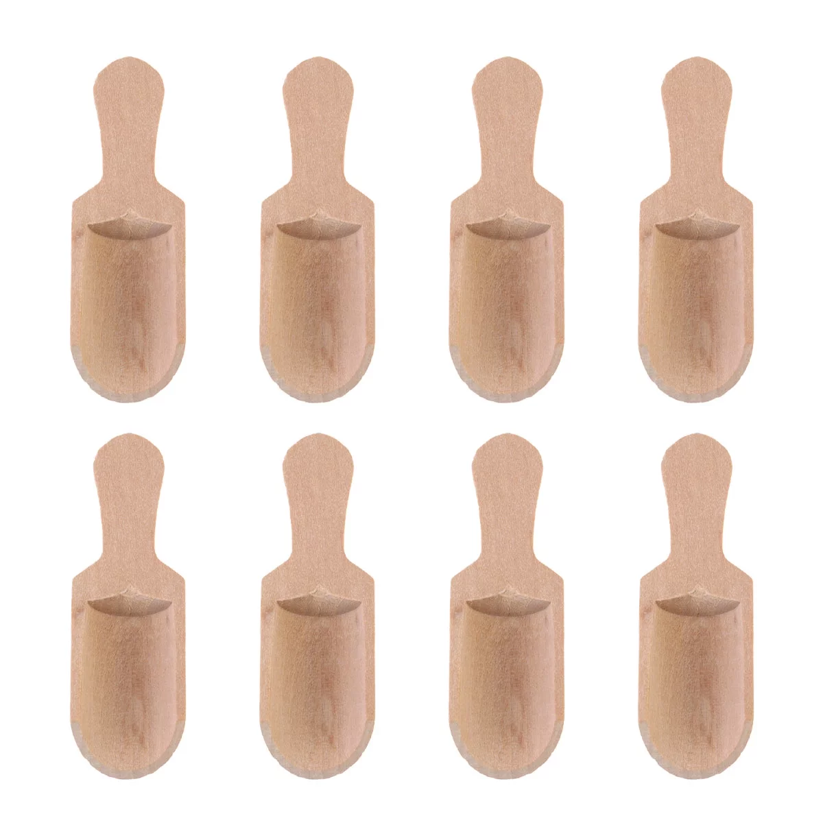 8 pcs Household Small Salt Shovels Flat Handle Scoop Wooden Teaspoon Milk Powder Scoops