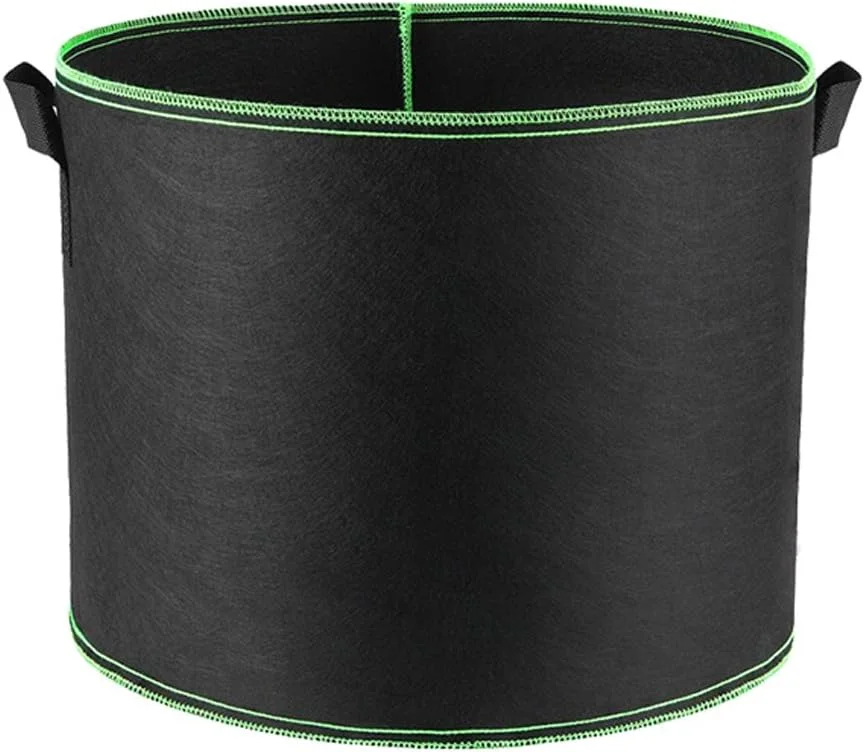 HONGVILLE 5-Pack Grow Bags/Aeration Fabric Pots w/Handles Black Color
