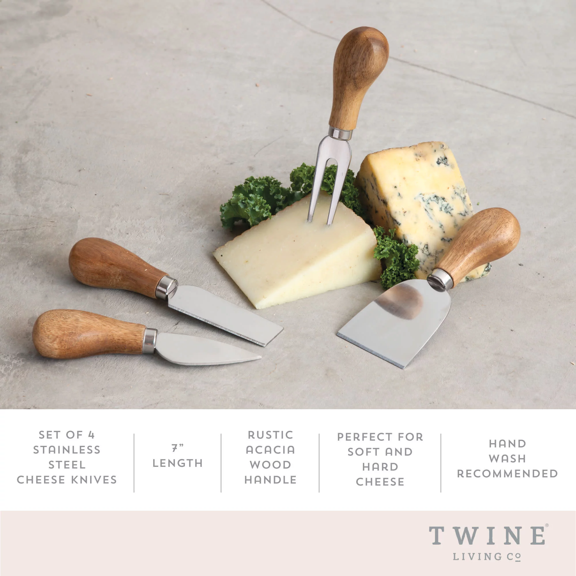 Rustic Farmhouse Gourmet Cheese Knives and Serving Tools by Twine