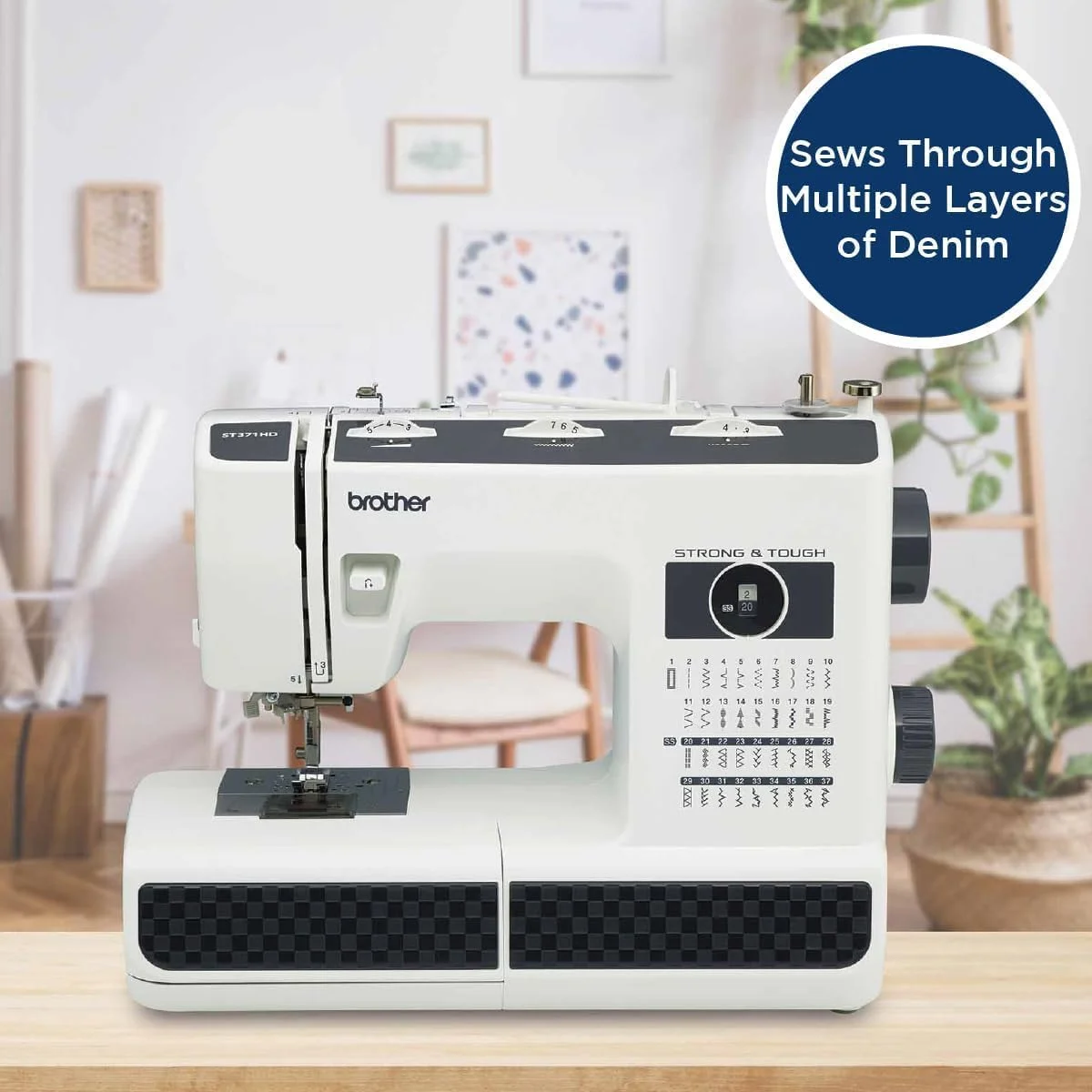 Brother ST371HD 37-Stitch Sewing Machine, 6 Included Sewing Feet, Free Arm Option and 6-Piece Premium Sewing Thread Pack