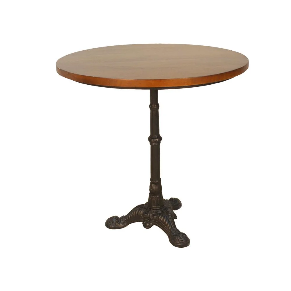Carolina Classics Velio Mango Wood Table Top Bistro Table in Chestnut and Black