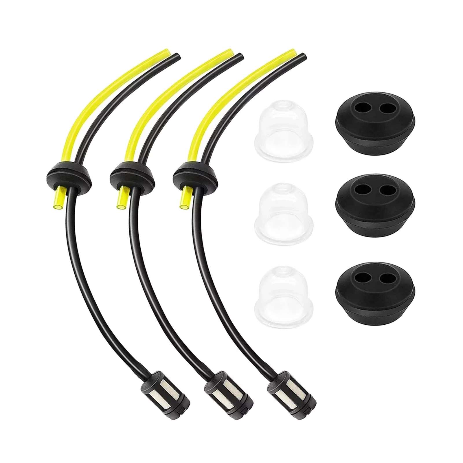 3 Pack Strimmer Fuel Pipe Grass Trimmer Fuel Line Fuel Line Grommet Assembly for