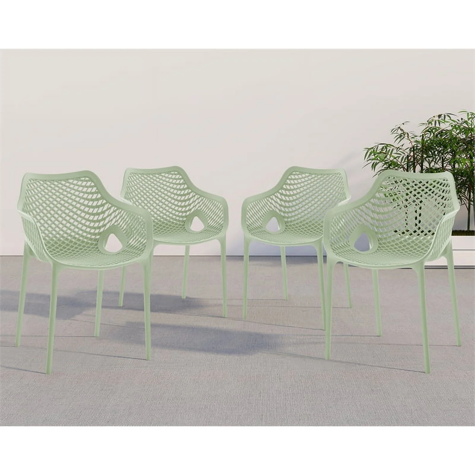 Meridian Furniture Mykonos Mint Outdoor Patio Dining Chair (Set of 4)