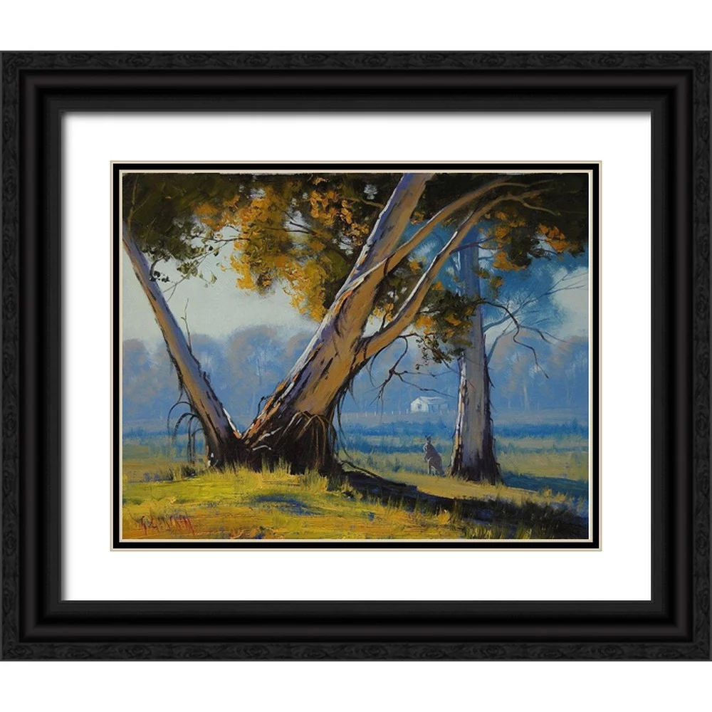 Gercken, Graham 14x12 Black Ornate Wood Framed with Double Matting Museum Art Print Titled - Ribbon Gum Trees