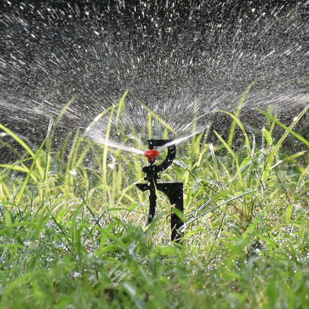 100PCS G-type Rotating Sprinkler With support Spike  Degrees Red Wheel Micro Rotor Sprinklers Garden Watering