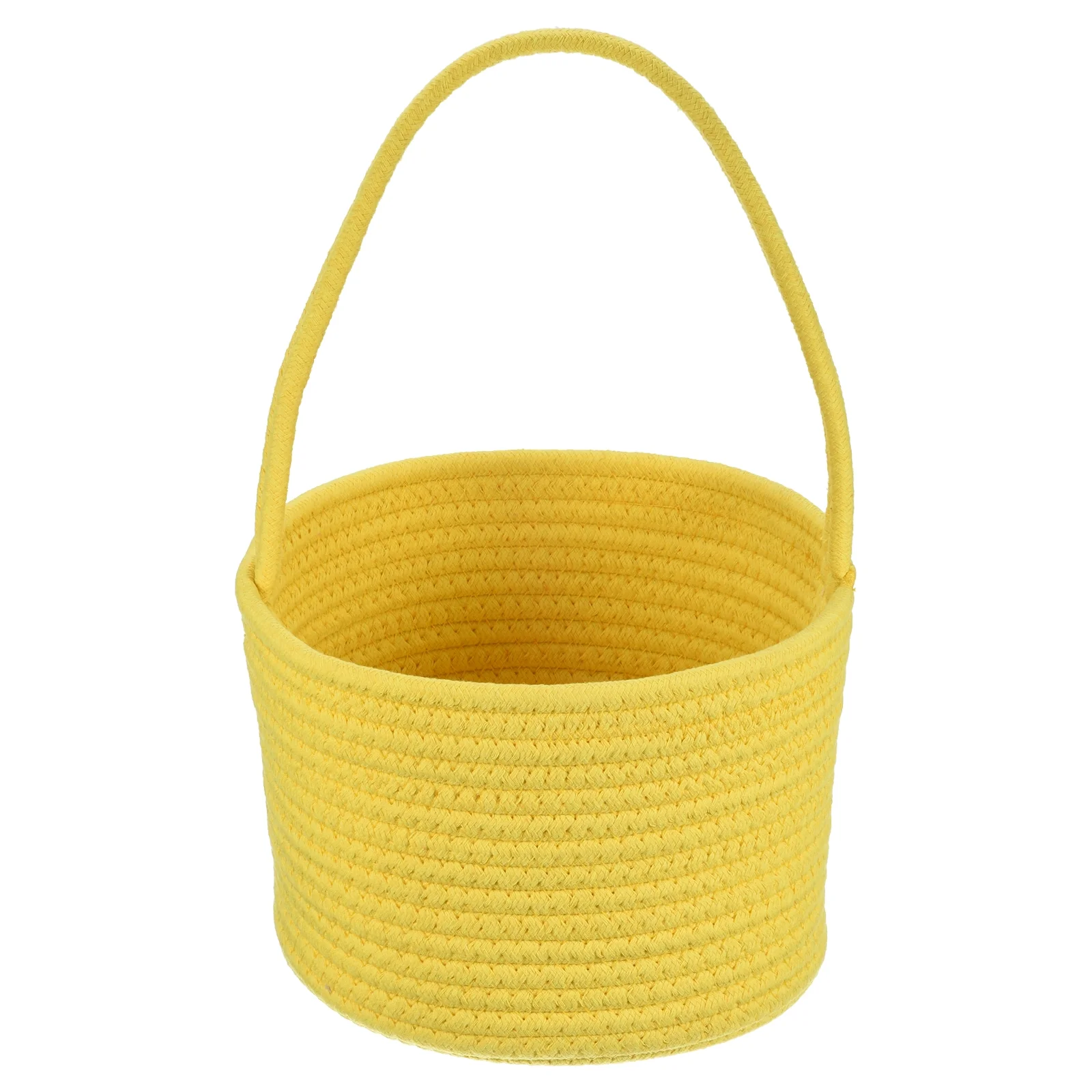 Uxcell Cotton Plant Baskets Solid Color Decorative Desktop Flower Pot, Yellow