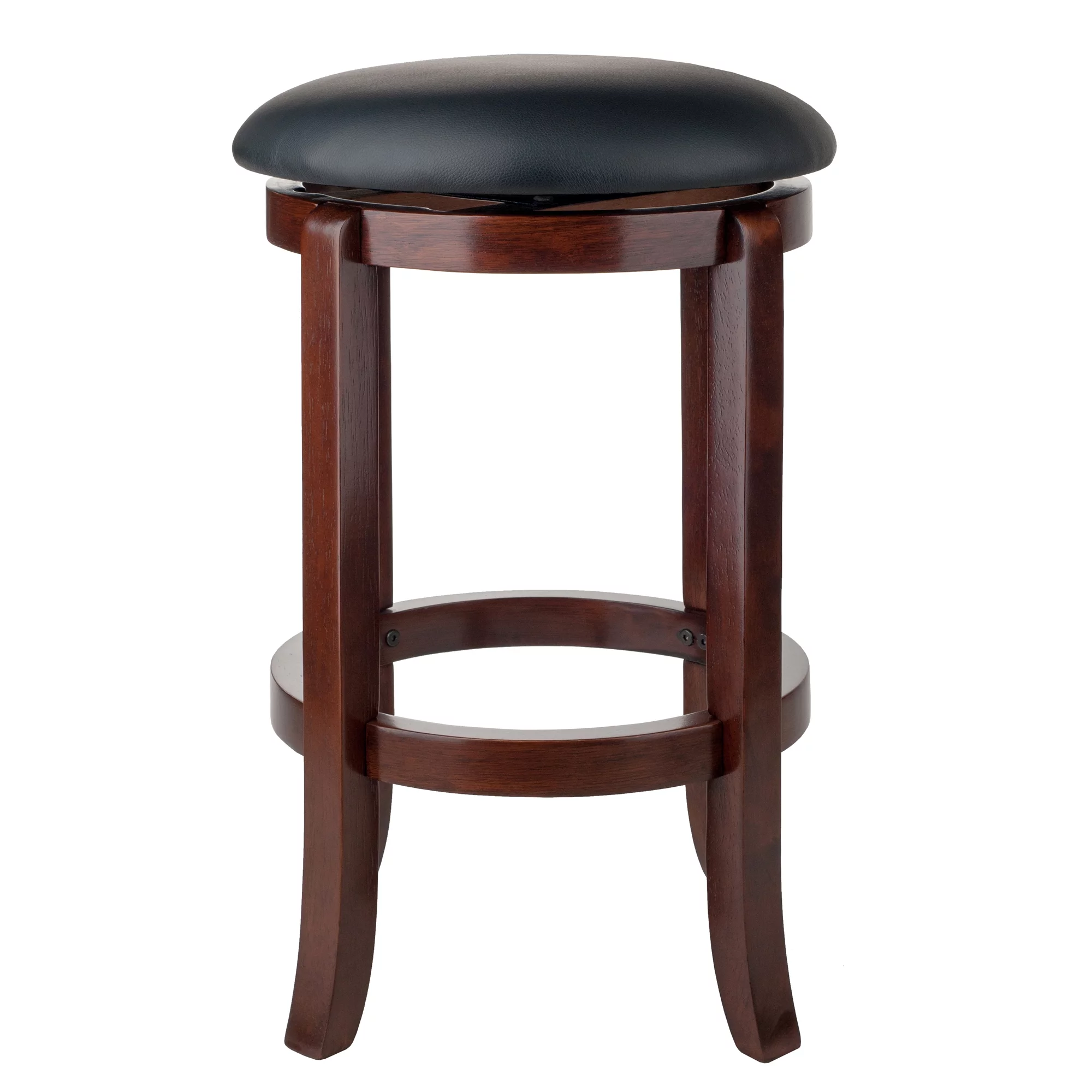 Winsome Wood Walcott Swivel Seat Counter Stool, Black and Walnut