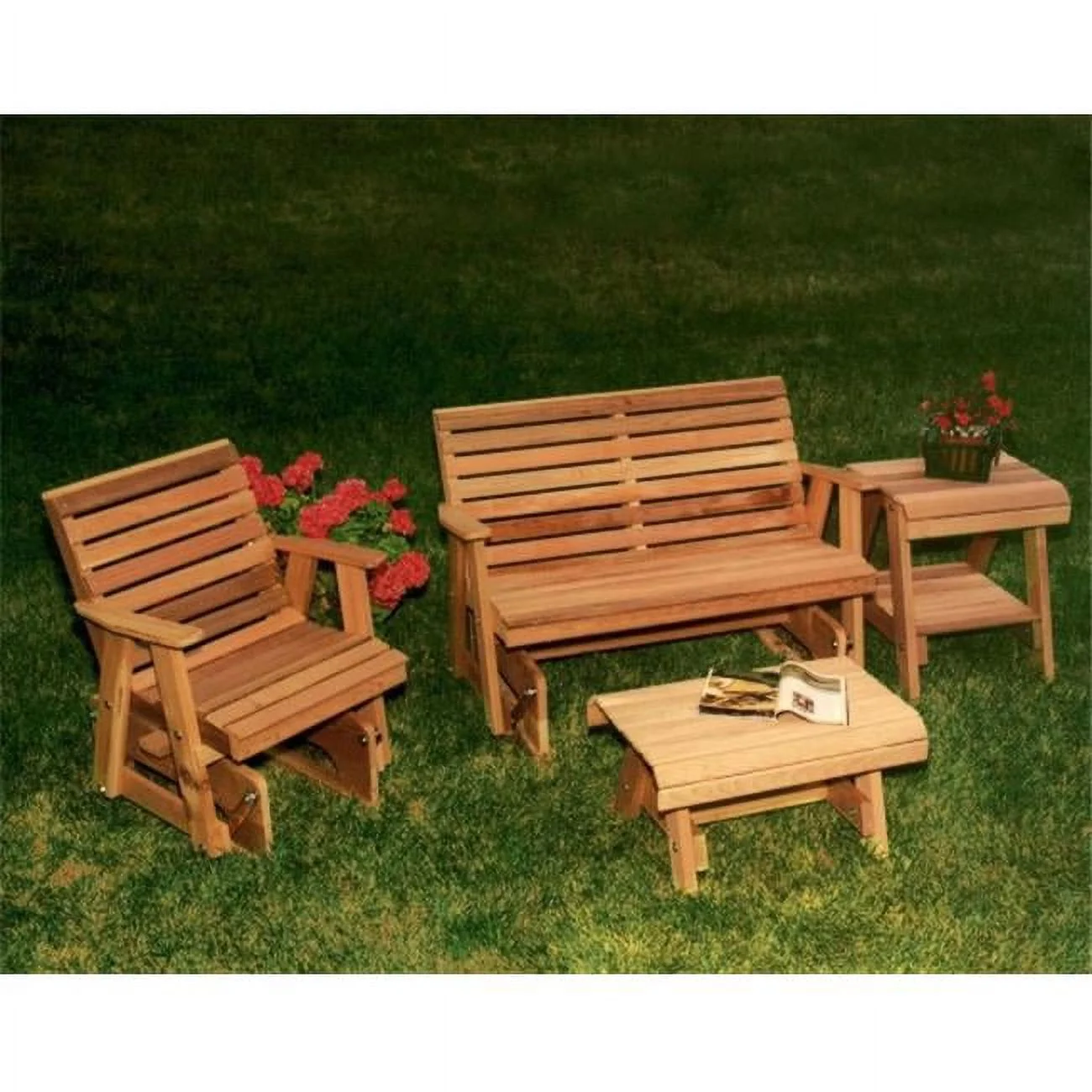 Creekvine Designs Cedar Rocking Classic Gliders & Tables Set