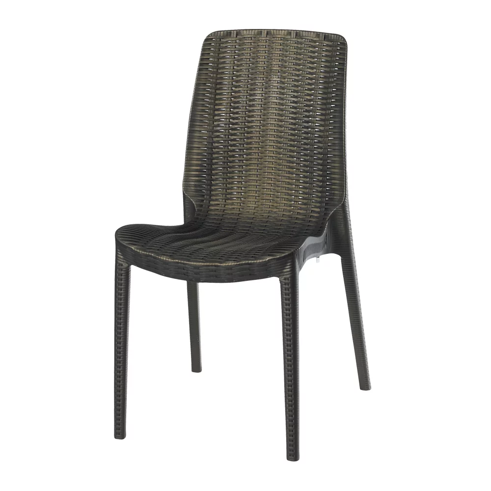Lagoon Furniture Lagoon Rue Stackable Rattan Dinning Chairs - Set of 4-Finish:Bronze