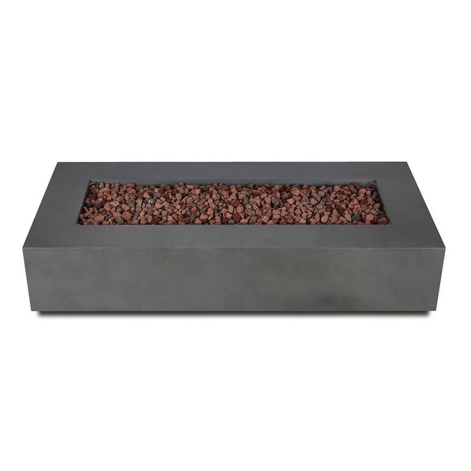 Home Square 4 Piece Set with Rectangle Fire Table Patio Loveseat & 2 End Tables