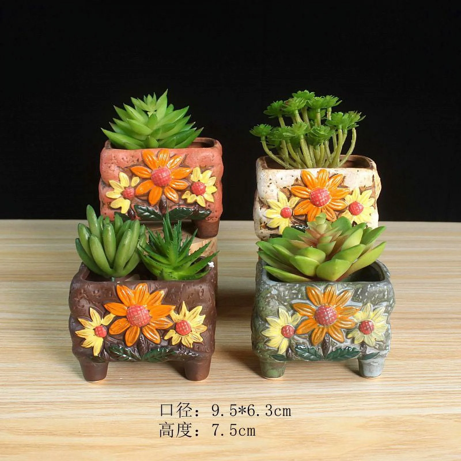 Hand-painted Ceramic Succulent Plant Pot, Korean Style Small Succulent Flower Pot, Desktop Mini Planter