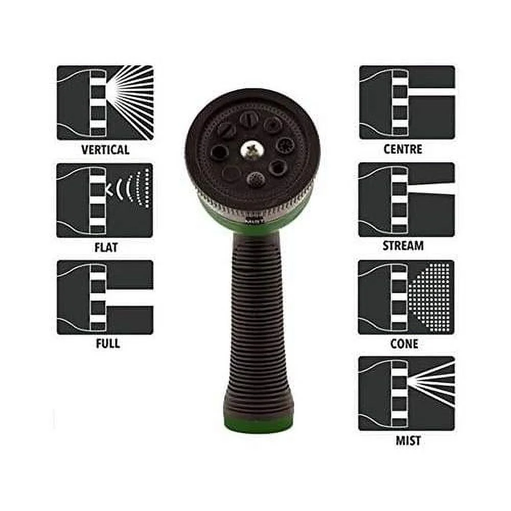 7 Way Sprayer Garden Hose Nozzle Water Pressure Head Sprinkler Lawn Rubber Grip