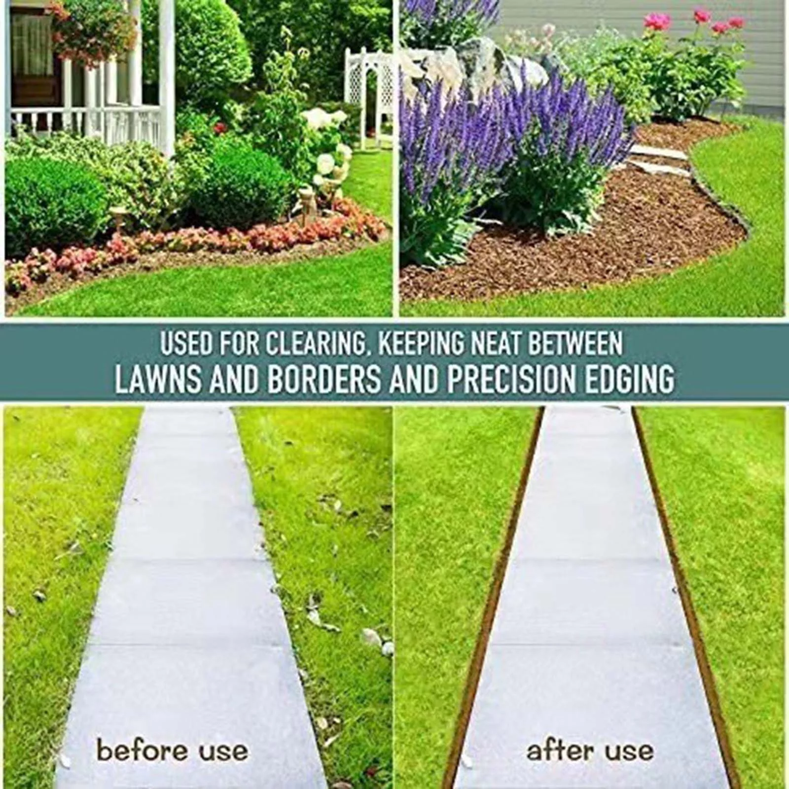 Half Moon Edging Machine With Handle Sawtooth Hand Edging Tool Step Edging Manual Cutting Edge Shovel