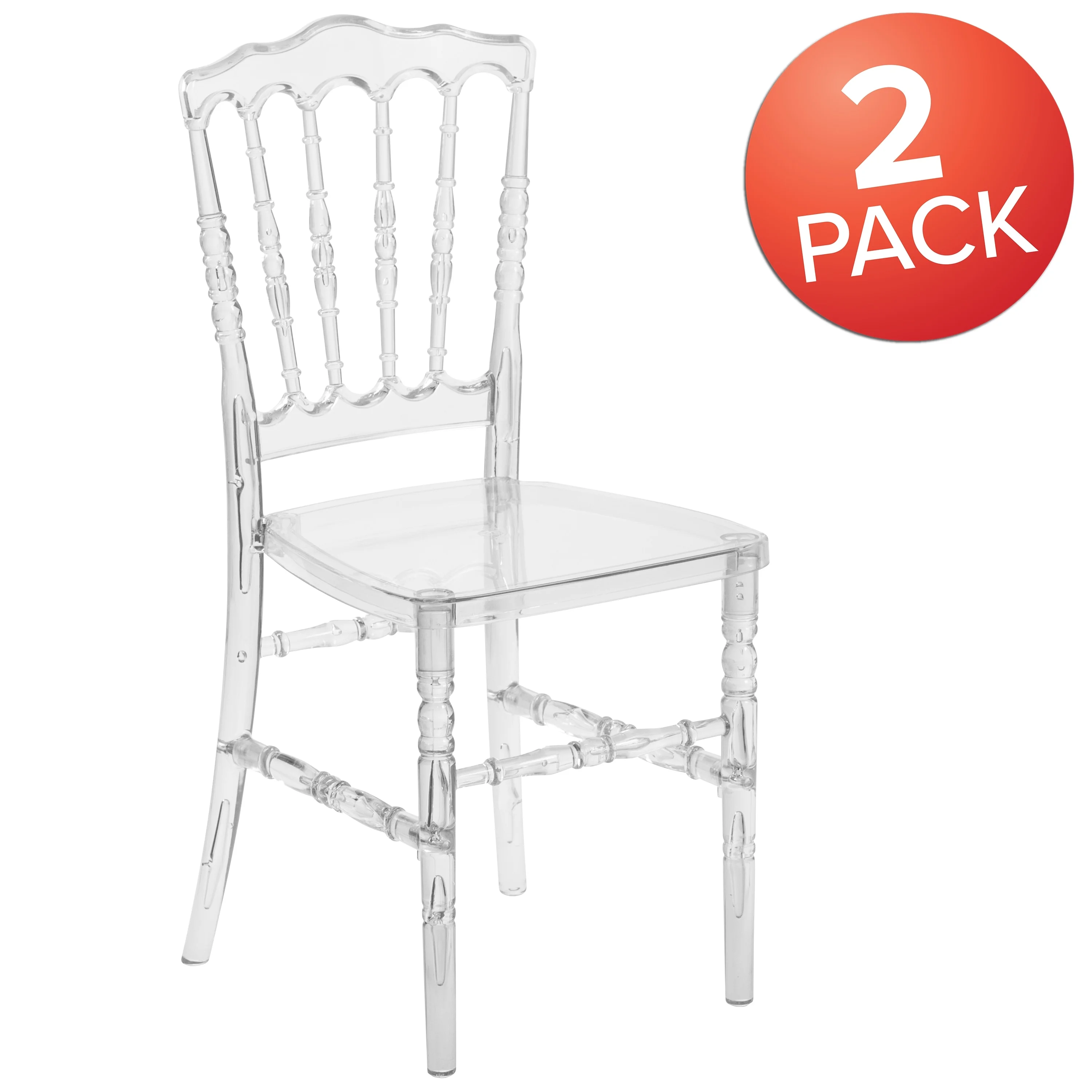 Flash Furniture 2 Pack Crystal Ice Napoleon Stacking Chair - Event Seating - Hospitality Seating