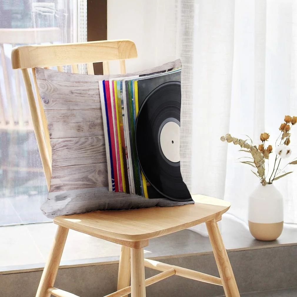 LALILO Throw Pillow Covers Music Vinyl Music Turntable Vinyl Cushion Cover 18