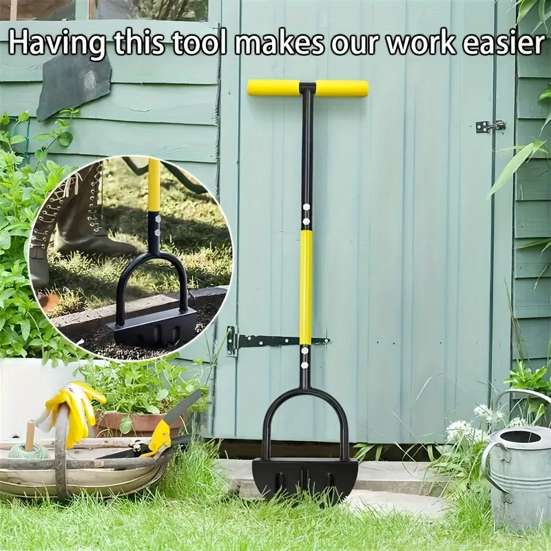 1pc gardening tool manual edger shovel with handle half-moon lawn edger sawtooth hand lawn edger tool