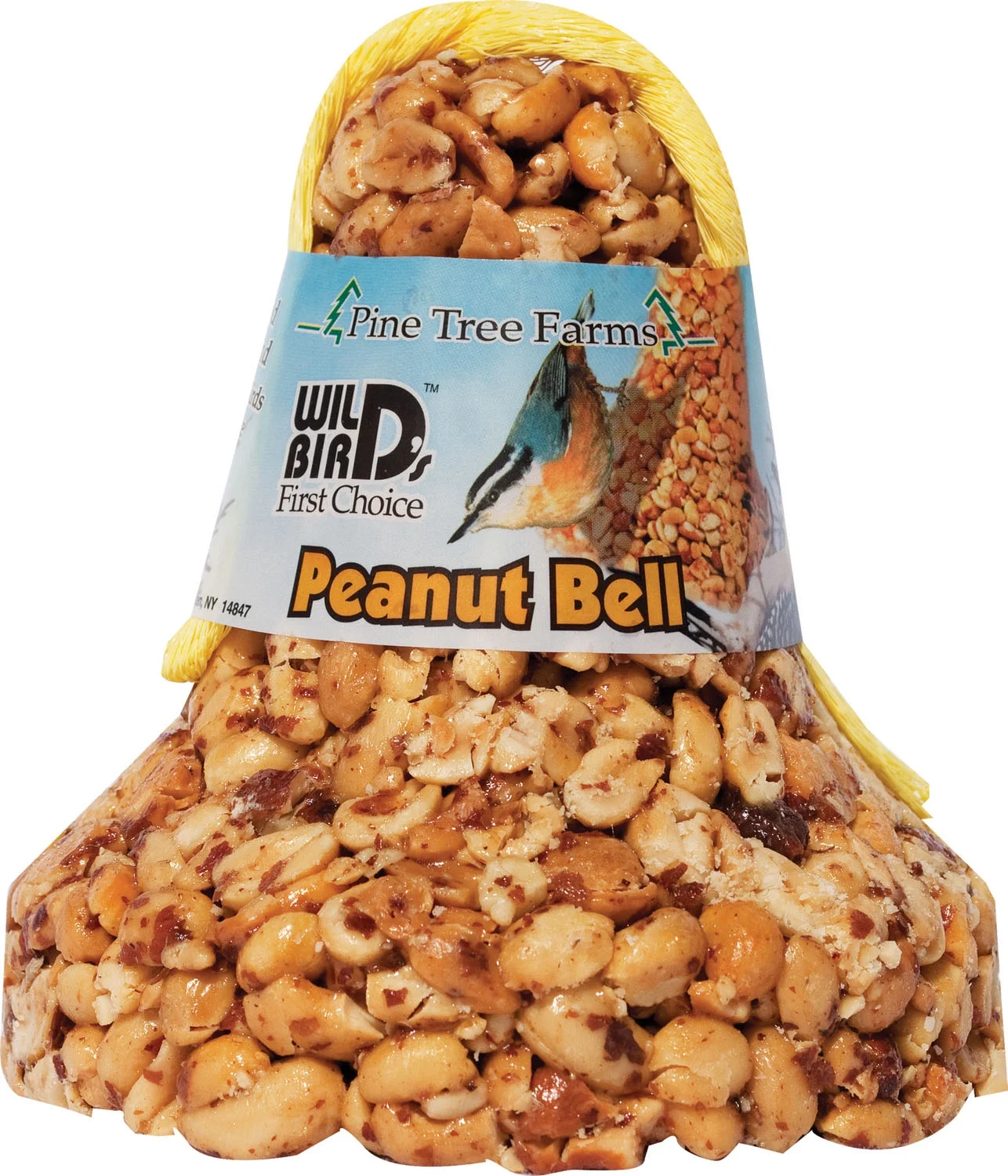 Pine Tree Peanut Bell with Net 18-Ounce Suet Bird Feed, New