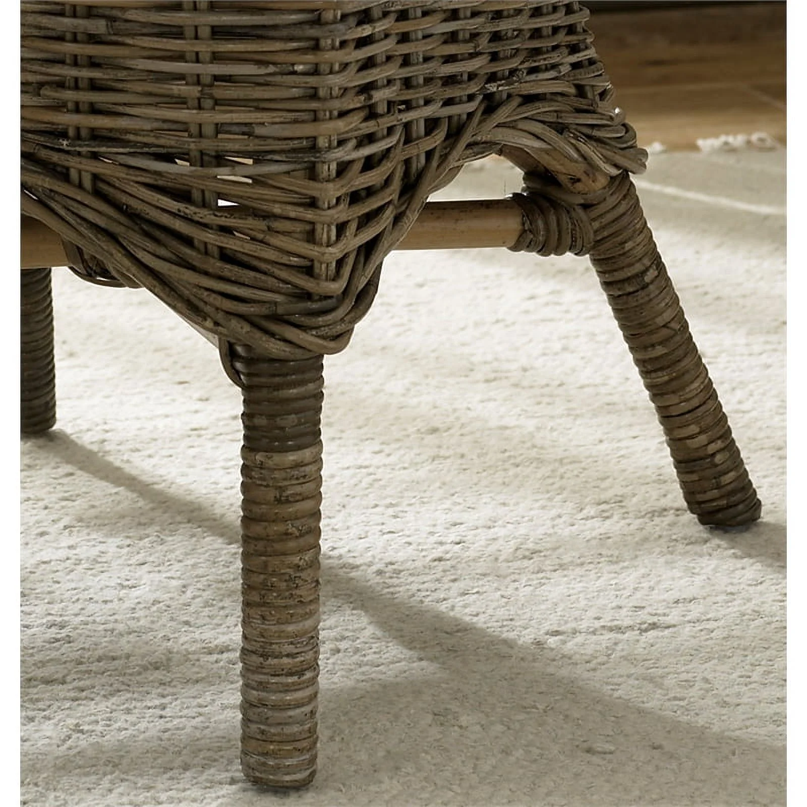 Padma's Plantation Wicker 2 Pc. Crossweave Dining Chair Set in Kubu Gray