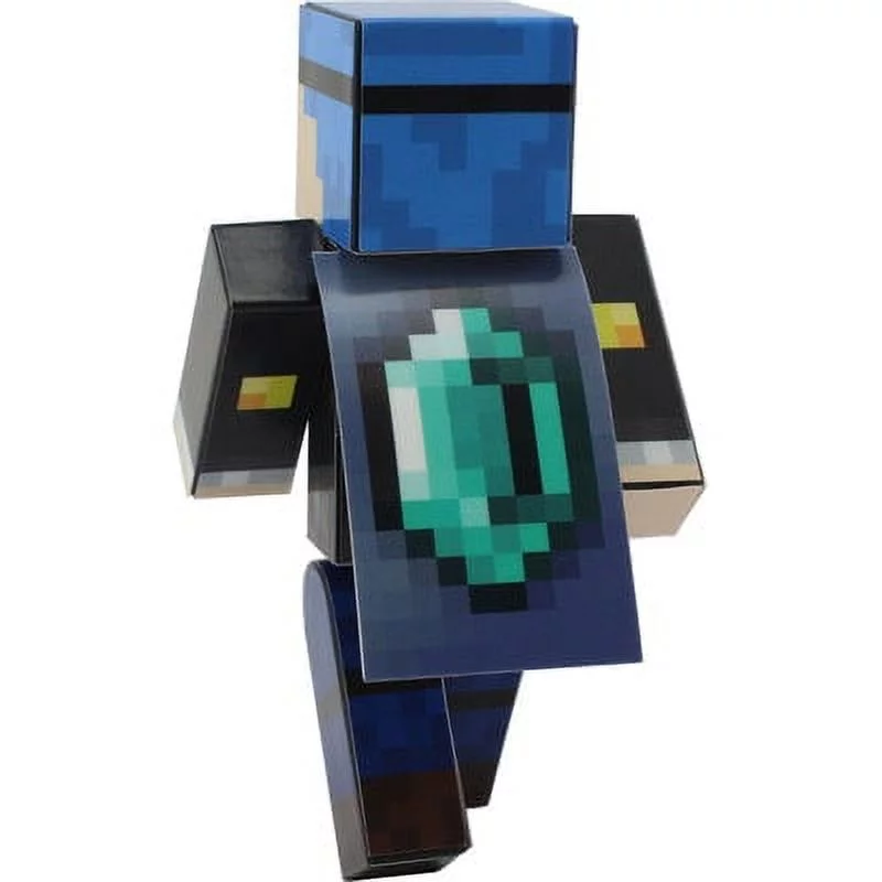 Blue Hair Miner Boy Action Figure Toy, 4 Inch Custom Series Figurines by EnderToys