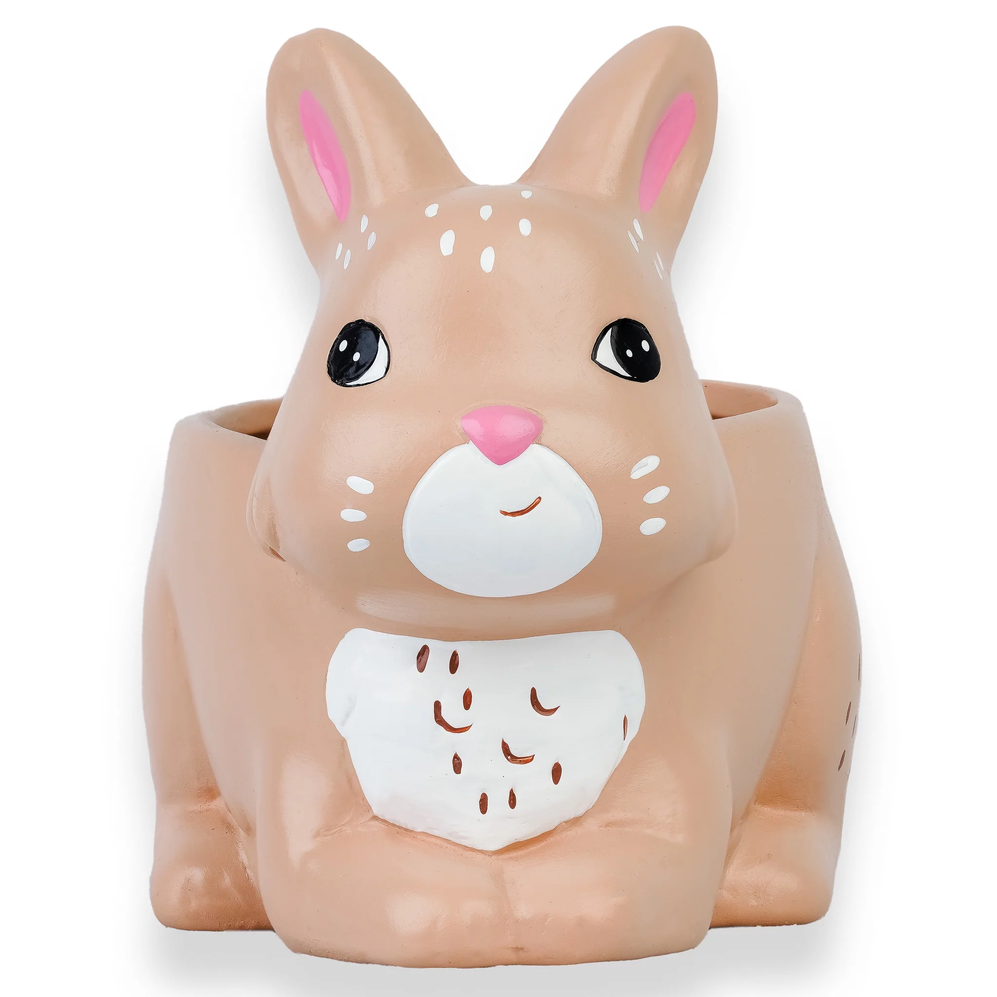 Sixdrop Rabbit Planter Pot with Drain Hole, 6.5 Inch Decorative Rabbit Indoor Outdoor Garden Backyard Patio Ceramic Flower Pot for Small & Medium Size Plants, Bunny Planter Pot, Rabbit Lover Gift