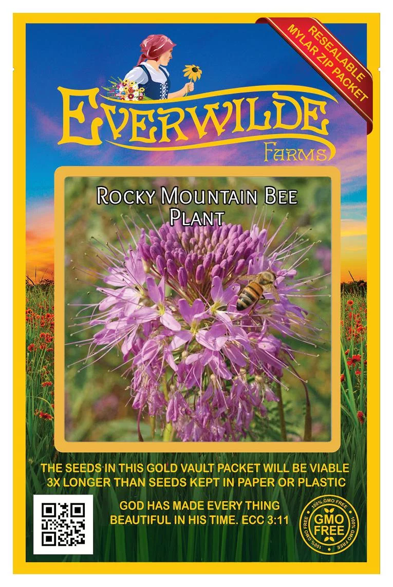 Everwilde Farms - 300 Rocky Mountain Bee Plant Native Wildflower Seeds - Gold Vault Jumbo Bulk Seed Packet