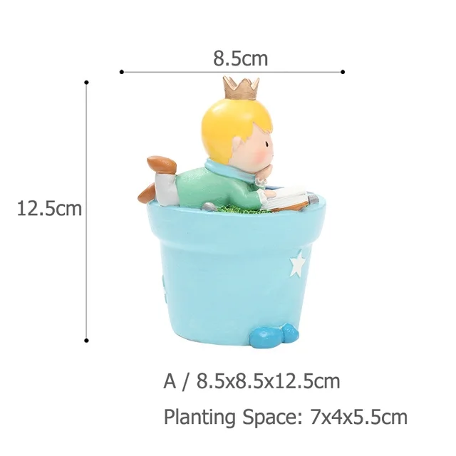 Little Prince Planter  Succulents Cactus Plants  Flower Pot  Mini Bonsai Fairy Garden Ornaments   Tabletop Decoration