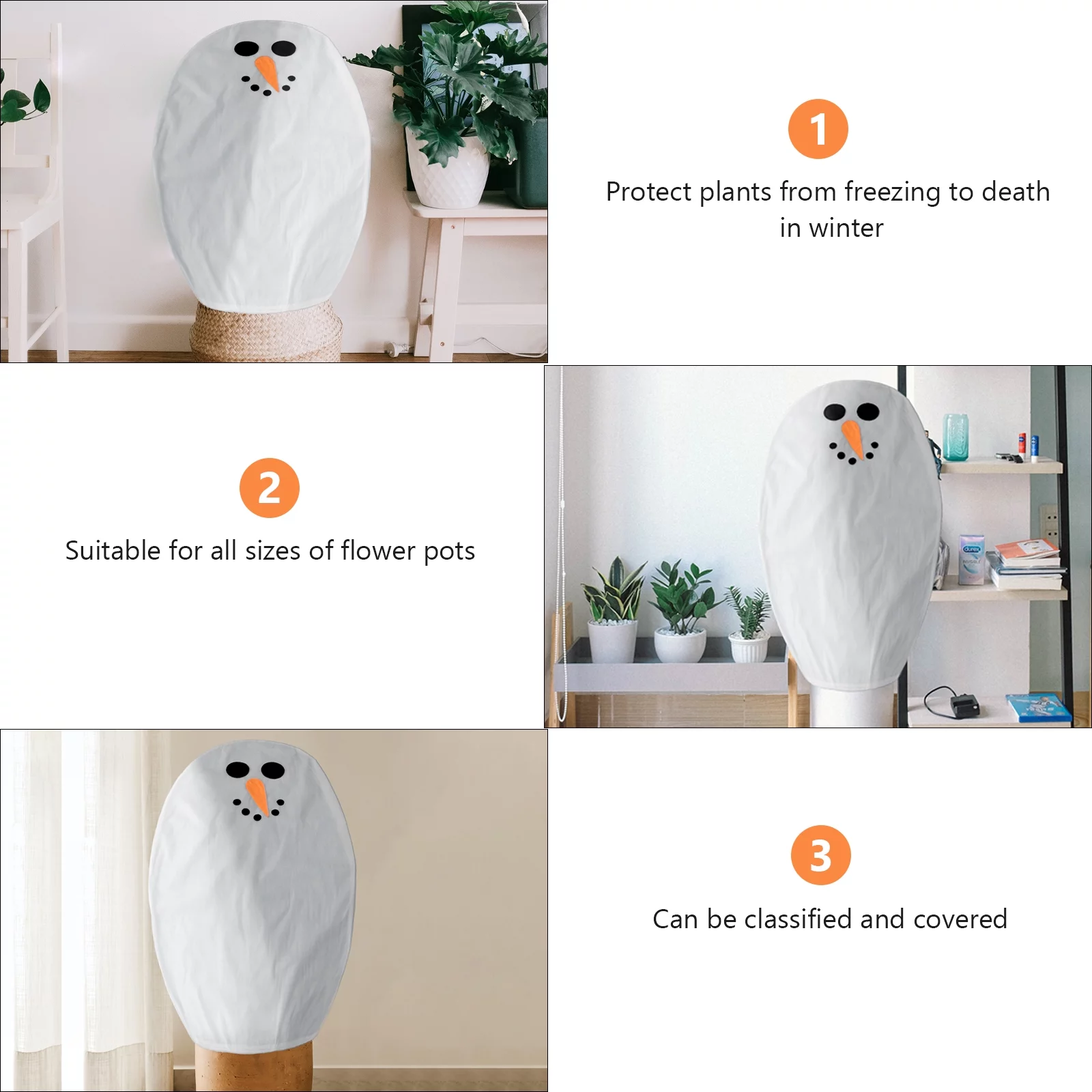 Gongxipen 1pc Non-woven Plant Cover Freeze Protection Shrub Cover Winter Tree Cover(White)