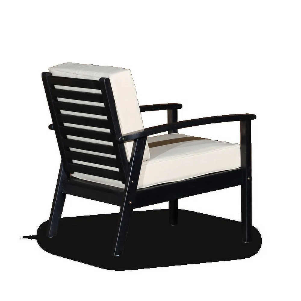 Deep Seat Eucalyptus Chair, Espresso Finish, Dark Green Cushions