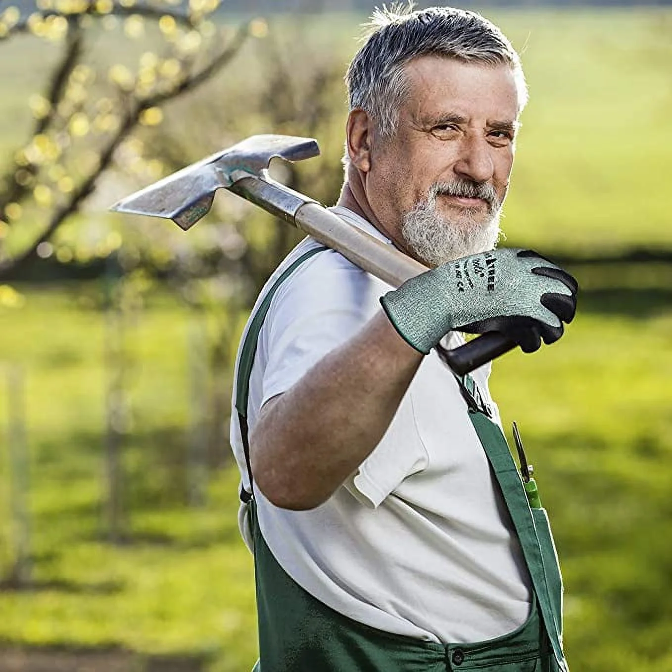 Pine Tree Tools Ultra Strong Safety Work Gloves, Double Rubber Coated Grip Men & Women's use in Gardening & Construction