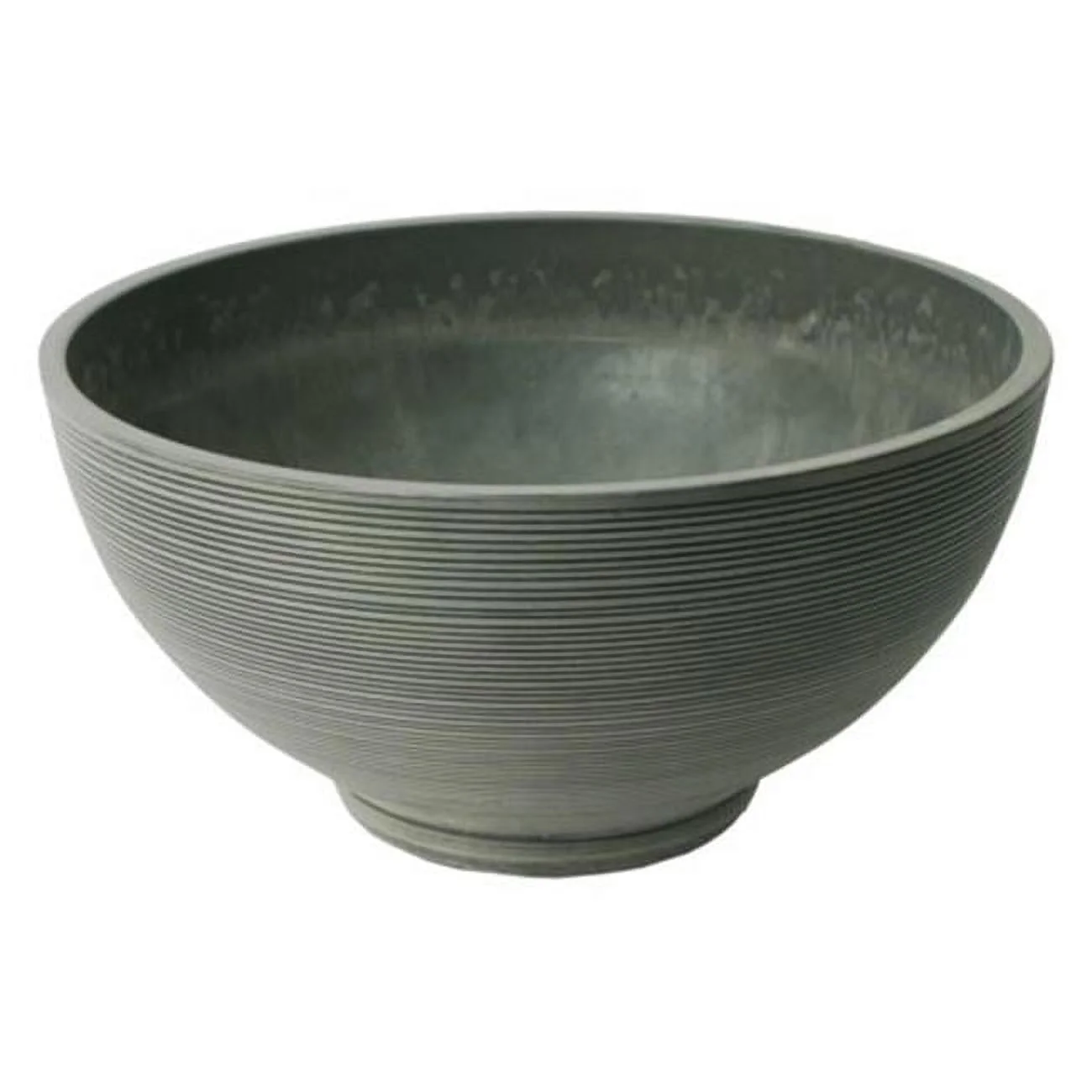 Algreen Products  Valencia Bowl Planter - Ribbed Charcoal - 20 in.