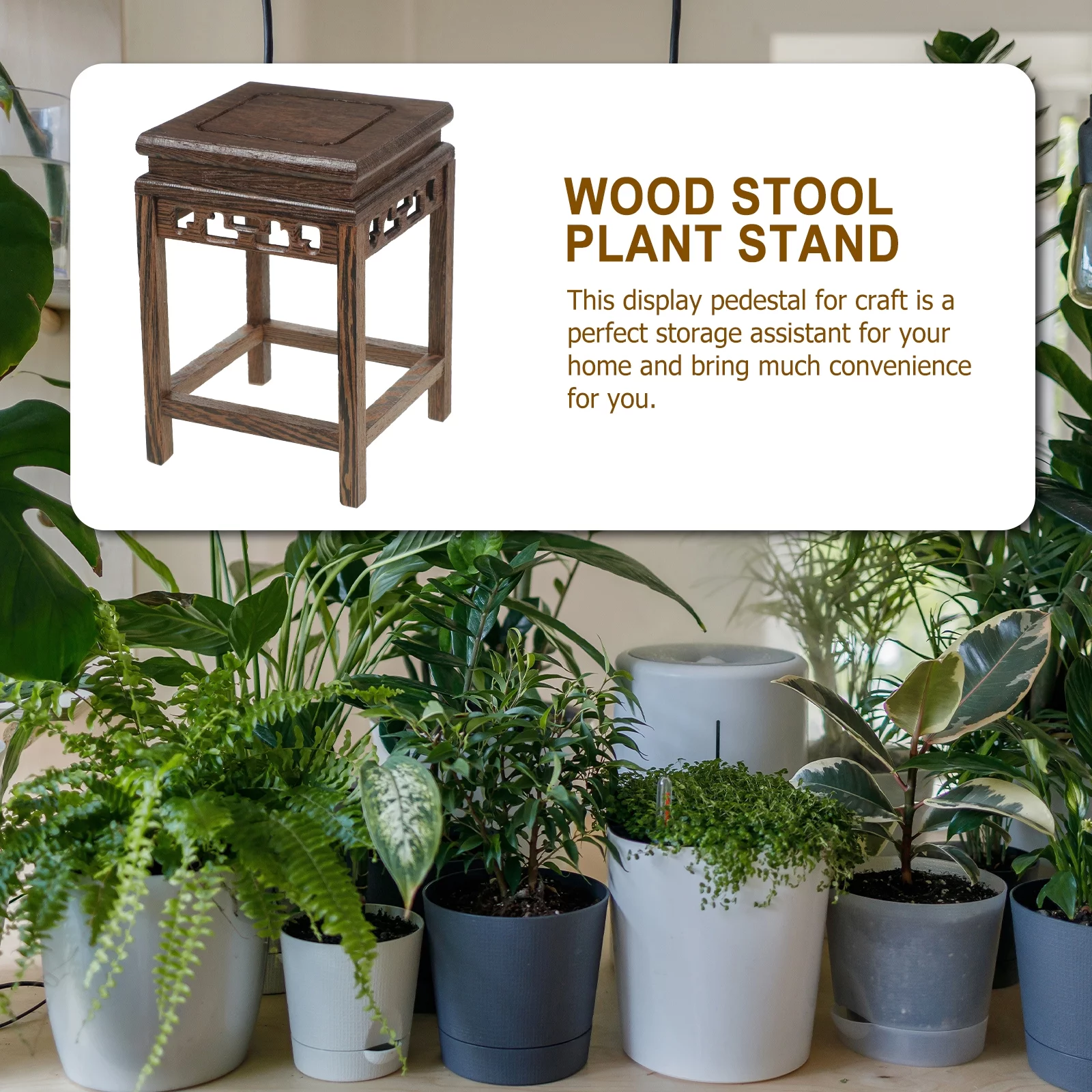 Base Bracket Plant Vase Planter Chinese Style Flower Pot Stand Wooden Display Pedestal Home Office