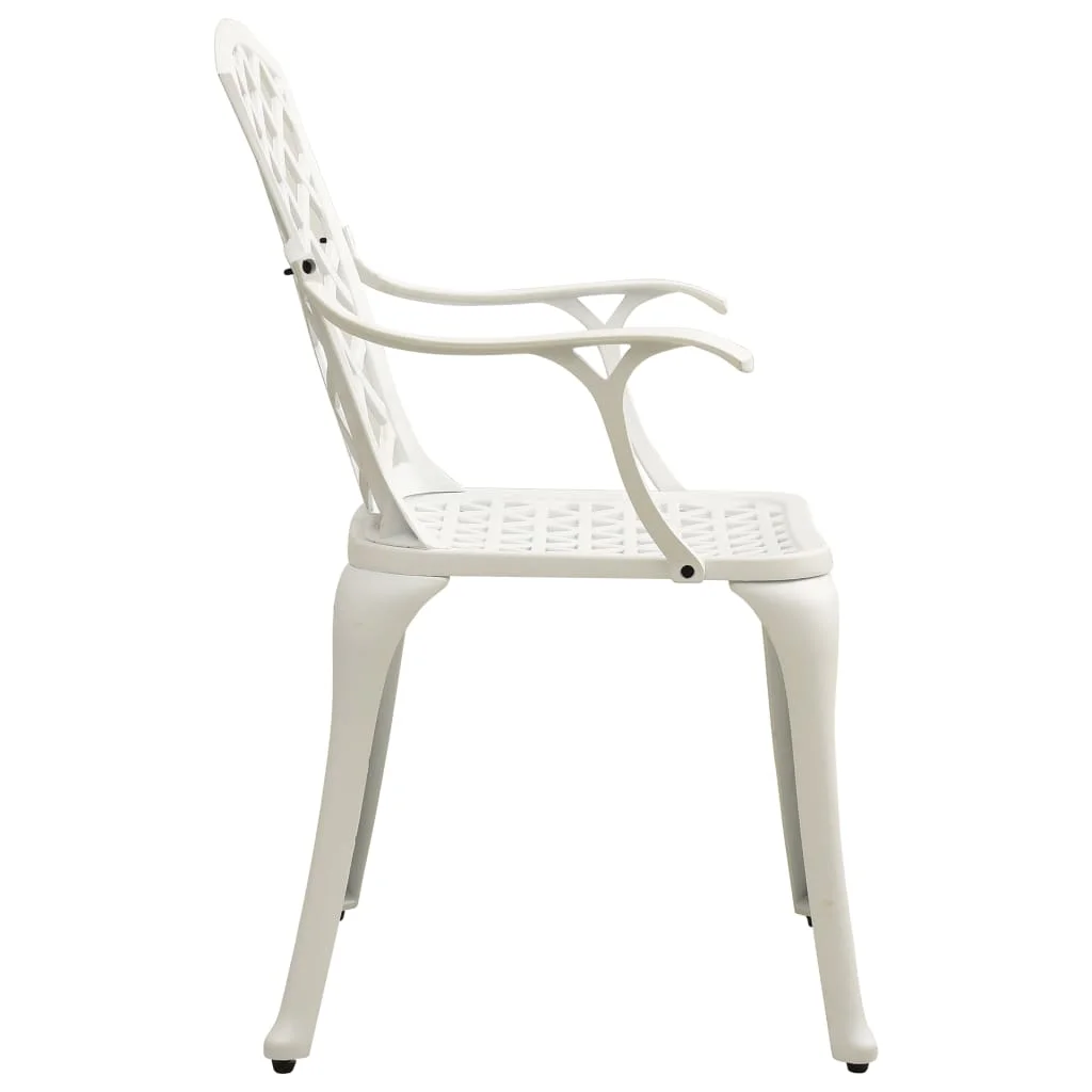 Uteam White Cast Aluminum Patio Chairs Set of 6