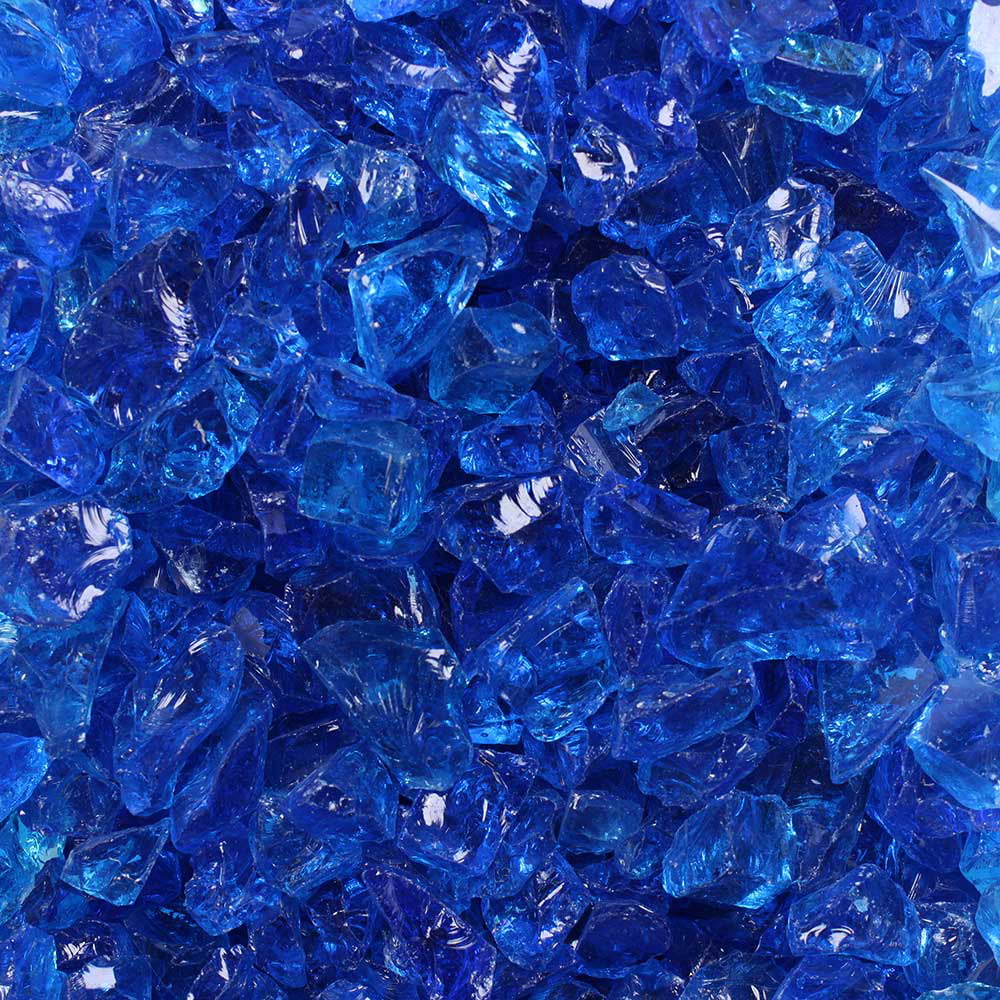 Crushed Fire Glass - Tropical Blue 1/2