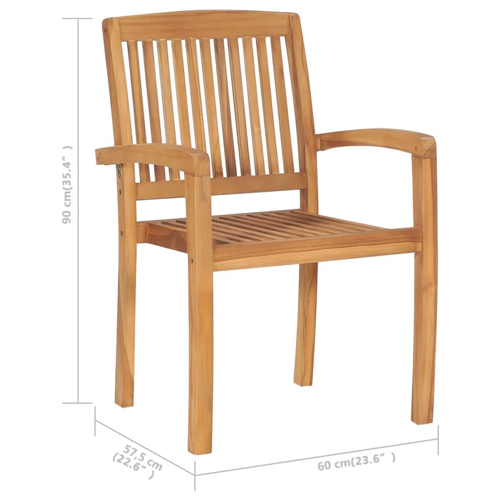 ametoys Stacking Patio Chairs 4 pcs Solid Teak Wood