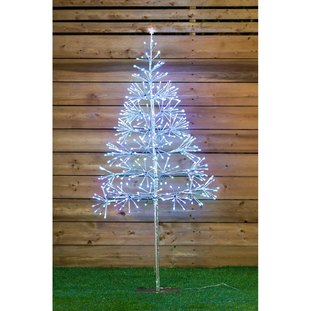 Silver Tree With 380 White Sparkling Led - 53 in