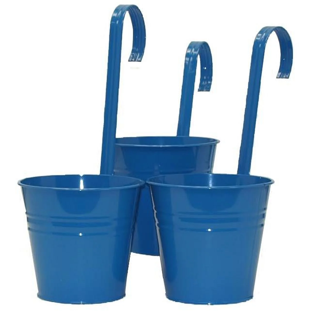 8535E B S-3 7 in. dia. Enameled Galvanized Planter, Blue