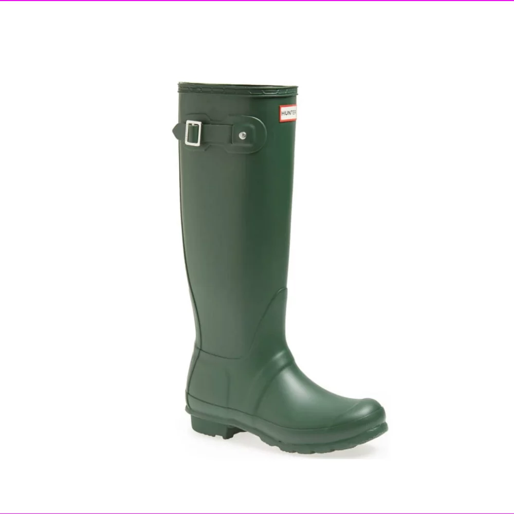 HUNTER Original Tall Waterproof Rain Boot, Green, Sz 6 (uk 4)