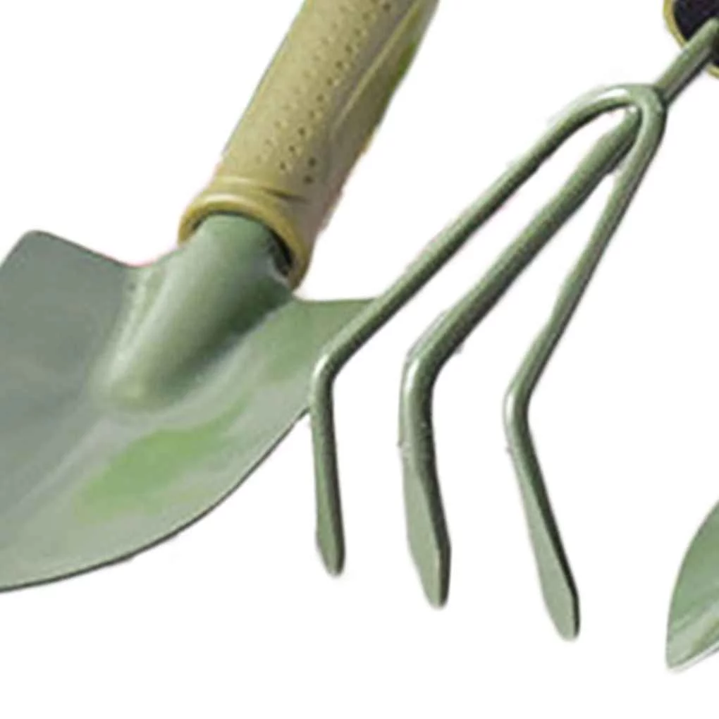 SANAG 3Pcs/Set Round Spade Rake Gardening Tools Garden Potted Plant Loosen Soil Trowel Kit
