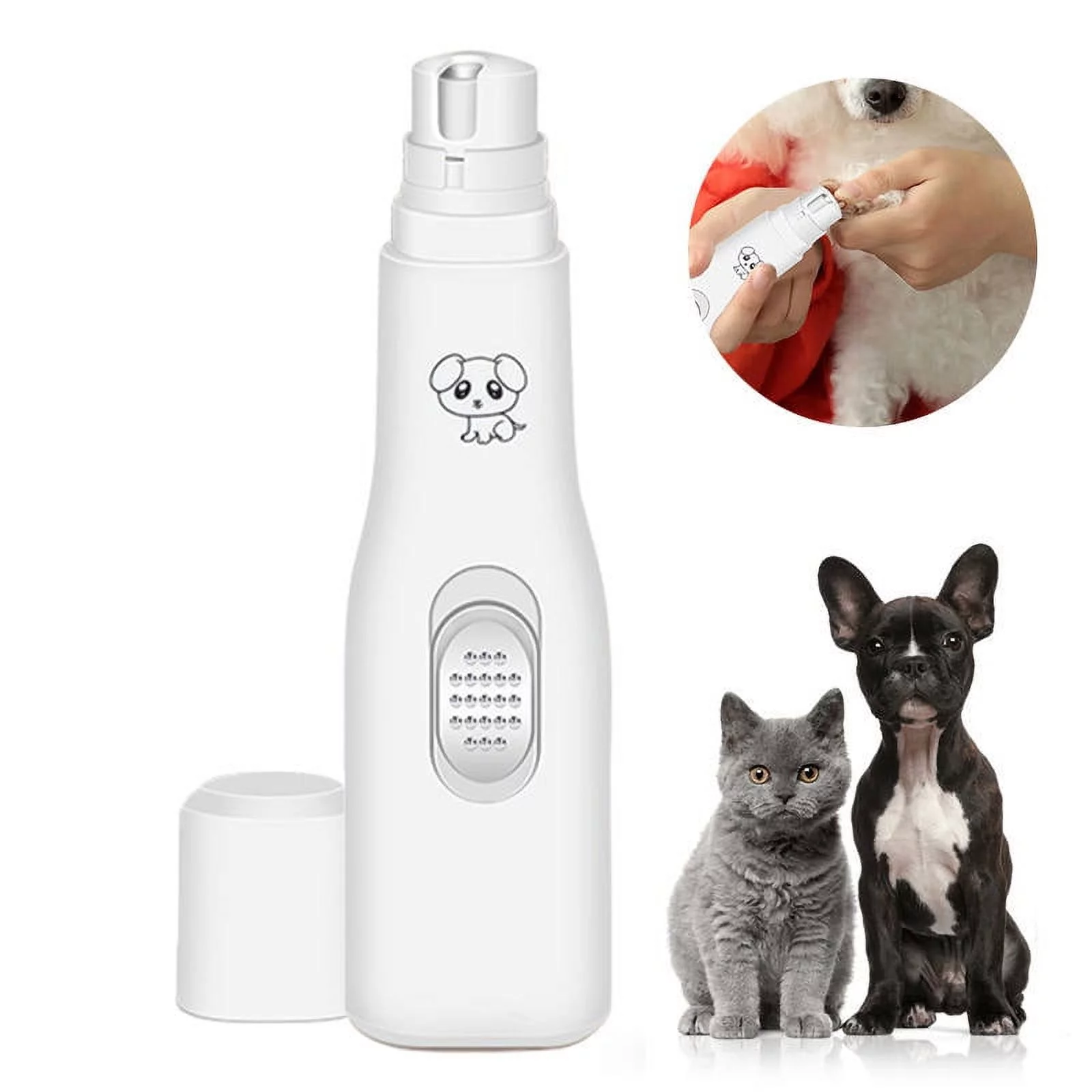Dog Nail Grinder Paws Grooming Portable Battery Professional Low Noise Pet Nail Trimmer Painless Paws Grooming for Small Medium and Large Dogs & Cats
