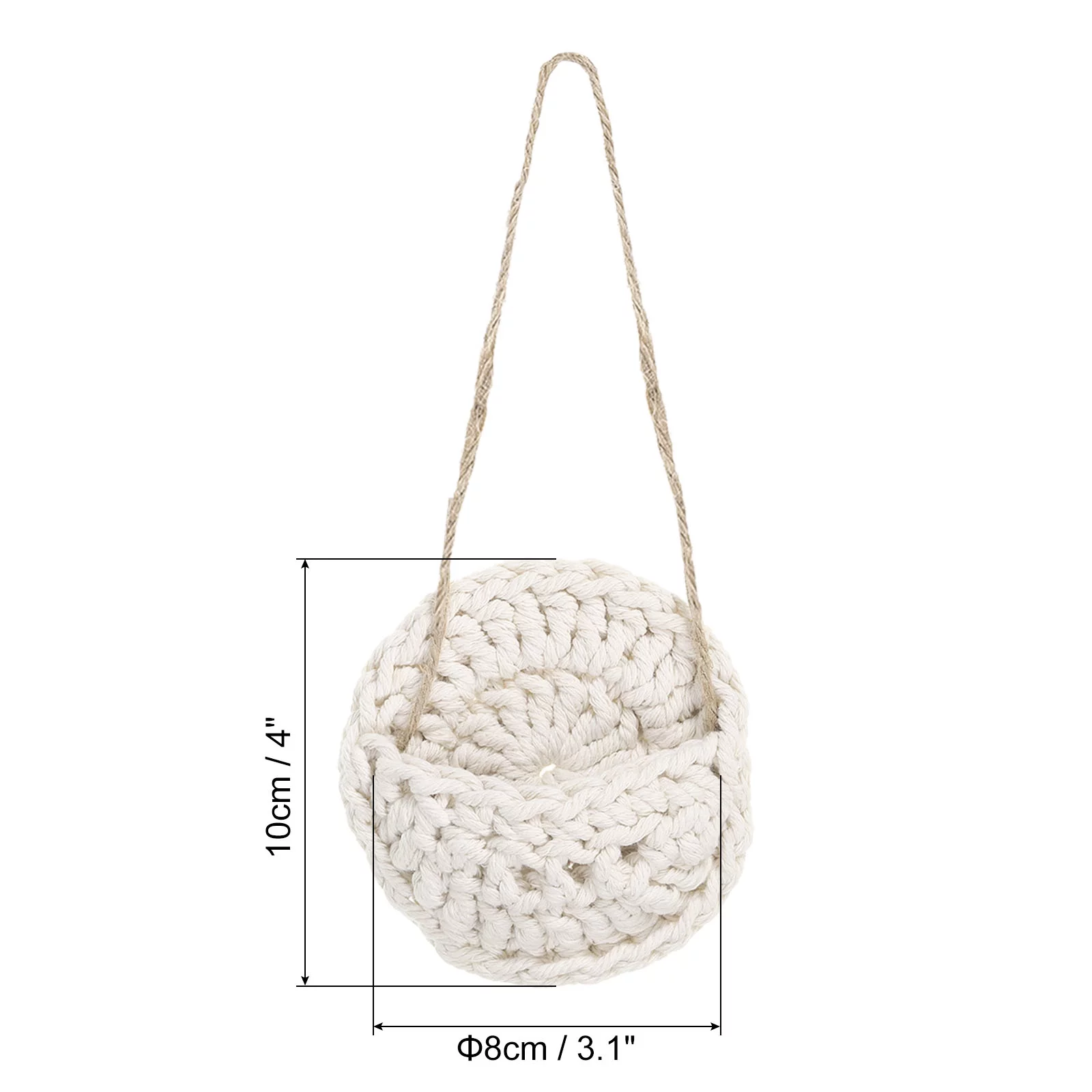 Uxcell Hanging Plant Basket, 4 Inch Dia Hanging Wall Planters for Indoor Outdoor, White