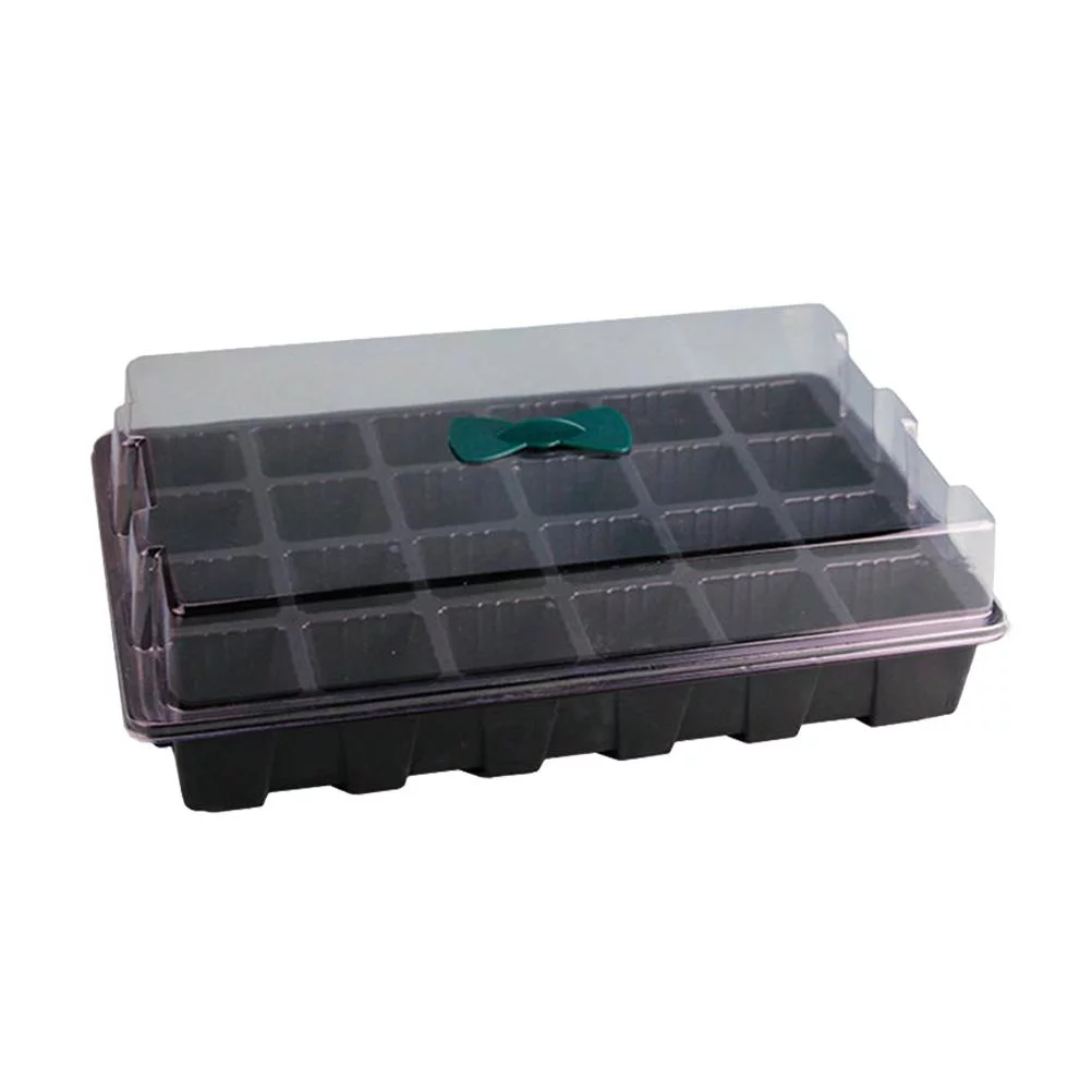 Verdant Touch Growing Tray Greenhouse Seedling Tray 24 Cells Seedling Box with Lid Plant Growing Trays for Starter Germination Growth Seed