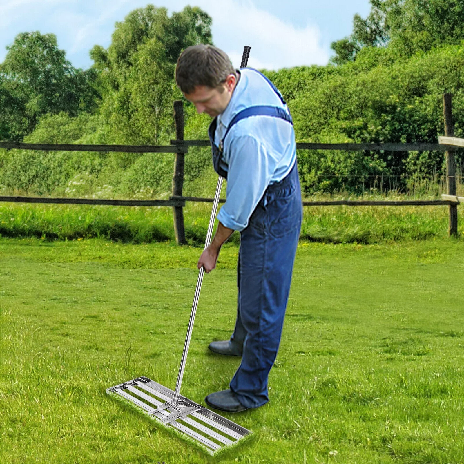 Leveling Lawn Rake Soil Rake Leveling Lawn Assistant Grass Golf Field Level Lawn Level Tool Silve