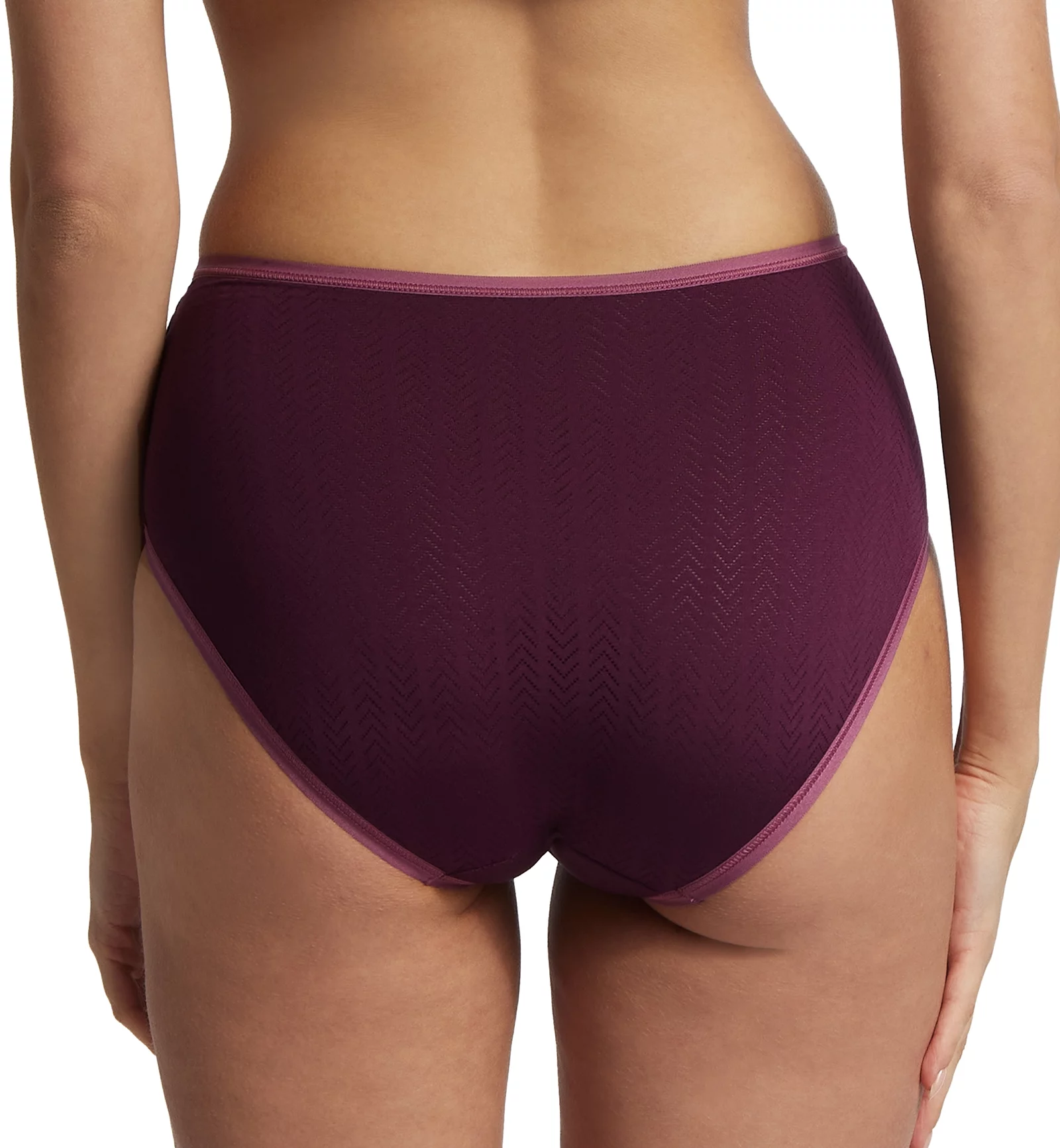 Hanky Panky MoveCalm High Waisted Brief (2P2264),Large,Dried Cherry/Damson Plum
