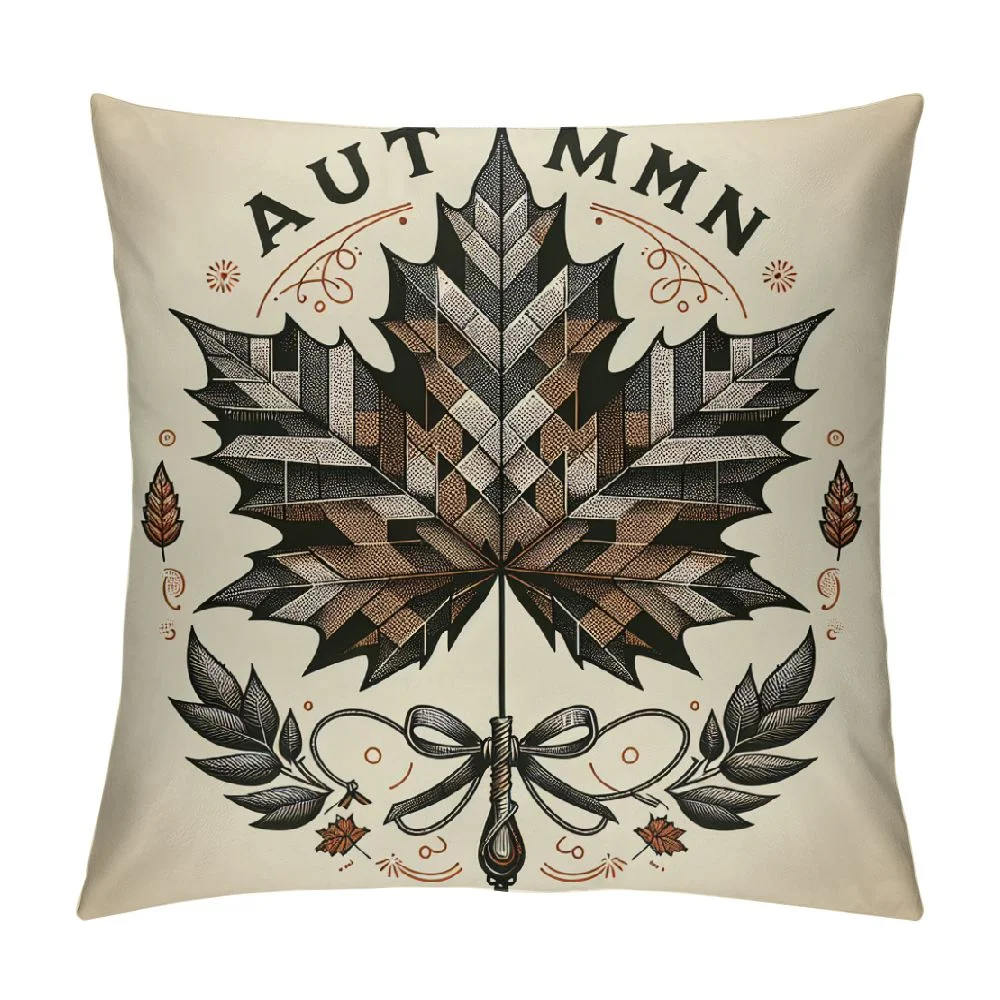 Ulloord  Autumn Harvest Thankful Farmhouse Pillow Cover Decorative Buffalo Plaid Throw Pillows Cover Outdoor Pumpkin Truck&nbsp;Gnomes Cushion Cases for Couch Cane Chair