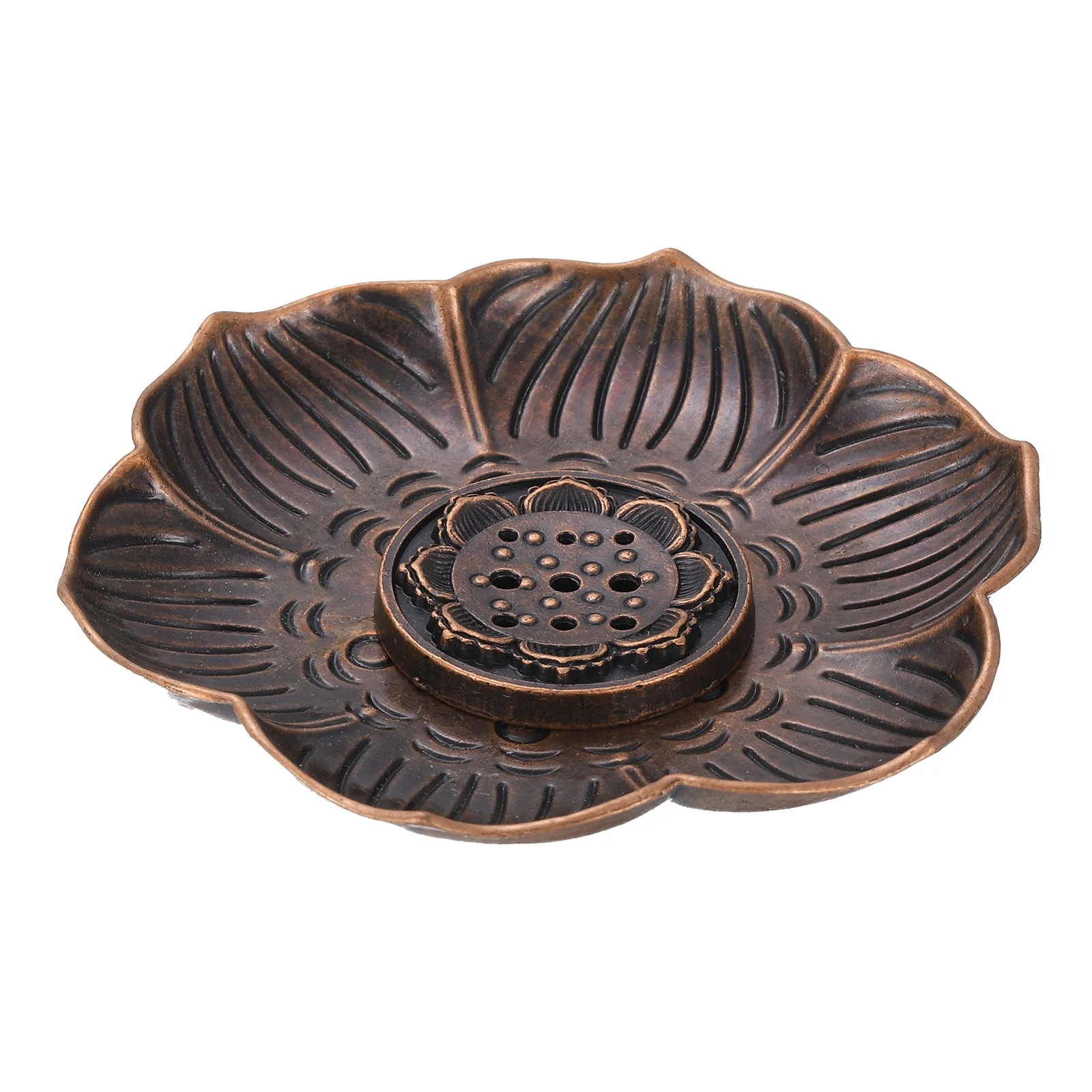 2pcs Flower Incense Holder Incense Burner Holder Gourd-Shape Ash Catchers Copper