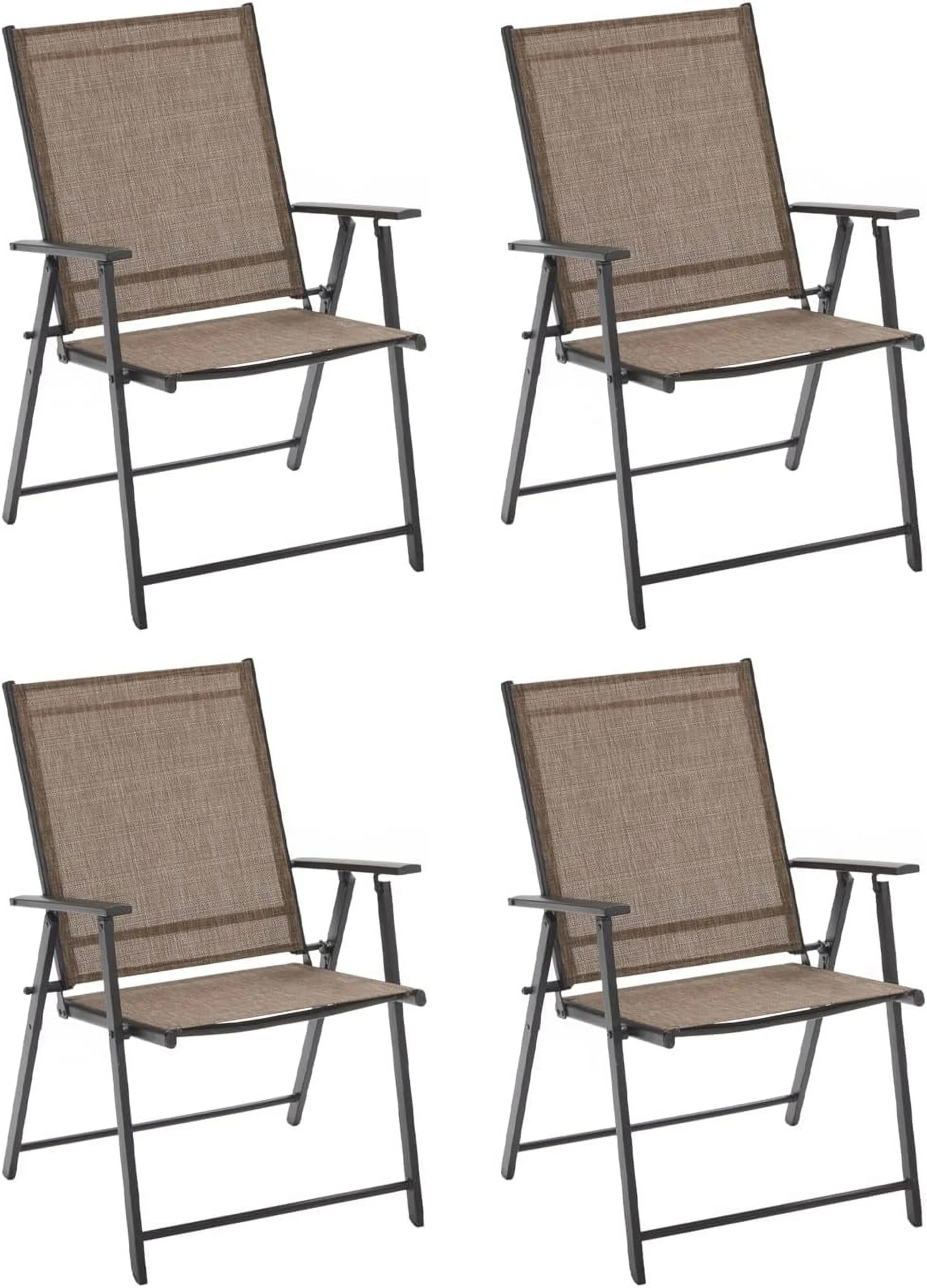 VICLLAX Patio Chairs Set of 4, Outdoor Dining Chairs for Lawn Garden Deck Backyard Porch, Brown